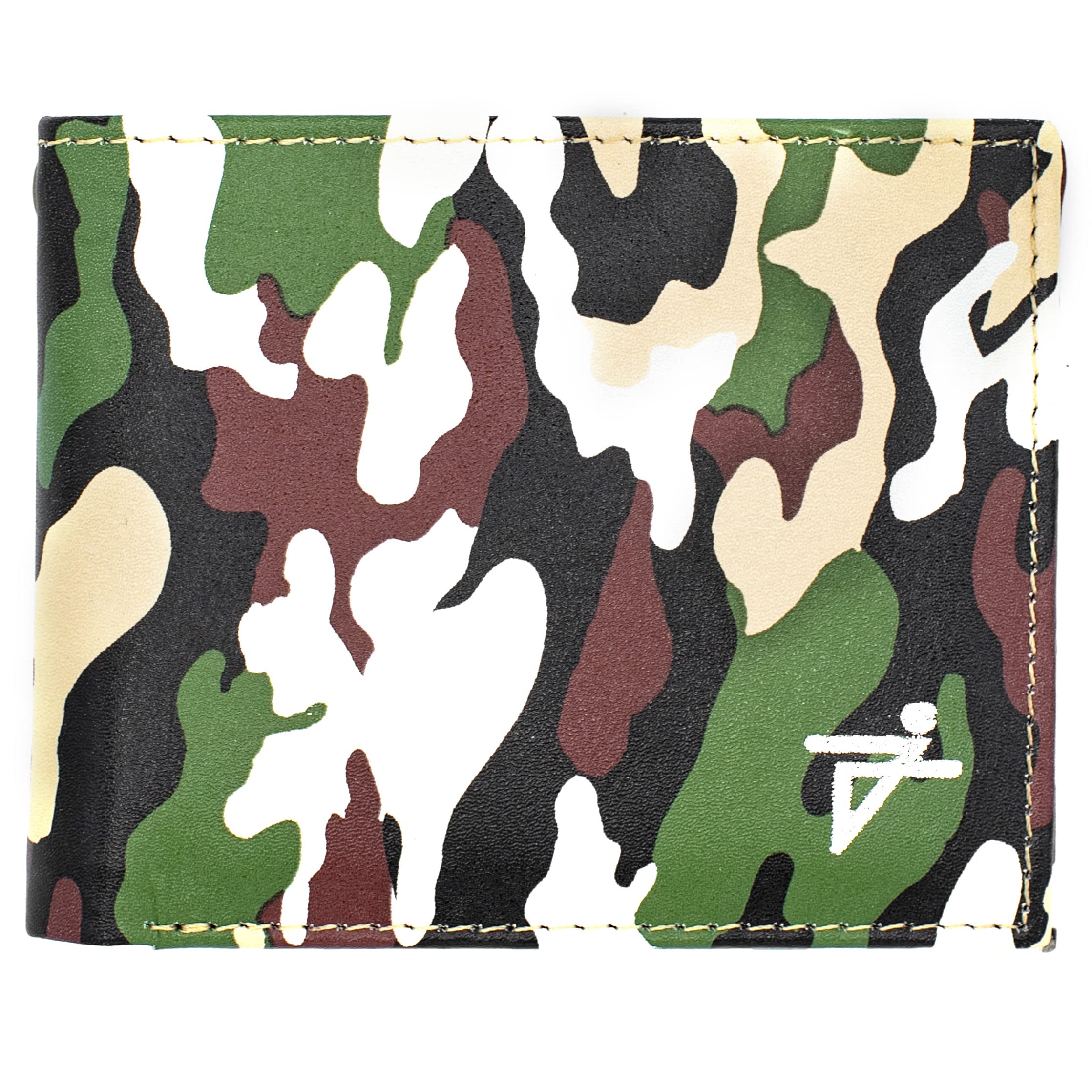 JT Camouflage Leather Men's RFID Blocking Bifold Wallet - Slim Minimalist Front Pocket Wallet for Men - Stylish & Thin Gift for Him (Camo) - Perfect for Travel, Everyday Carry & Outdoor Adventures