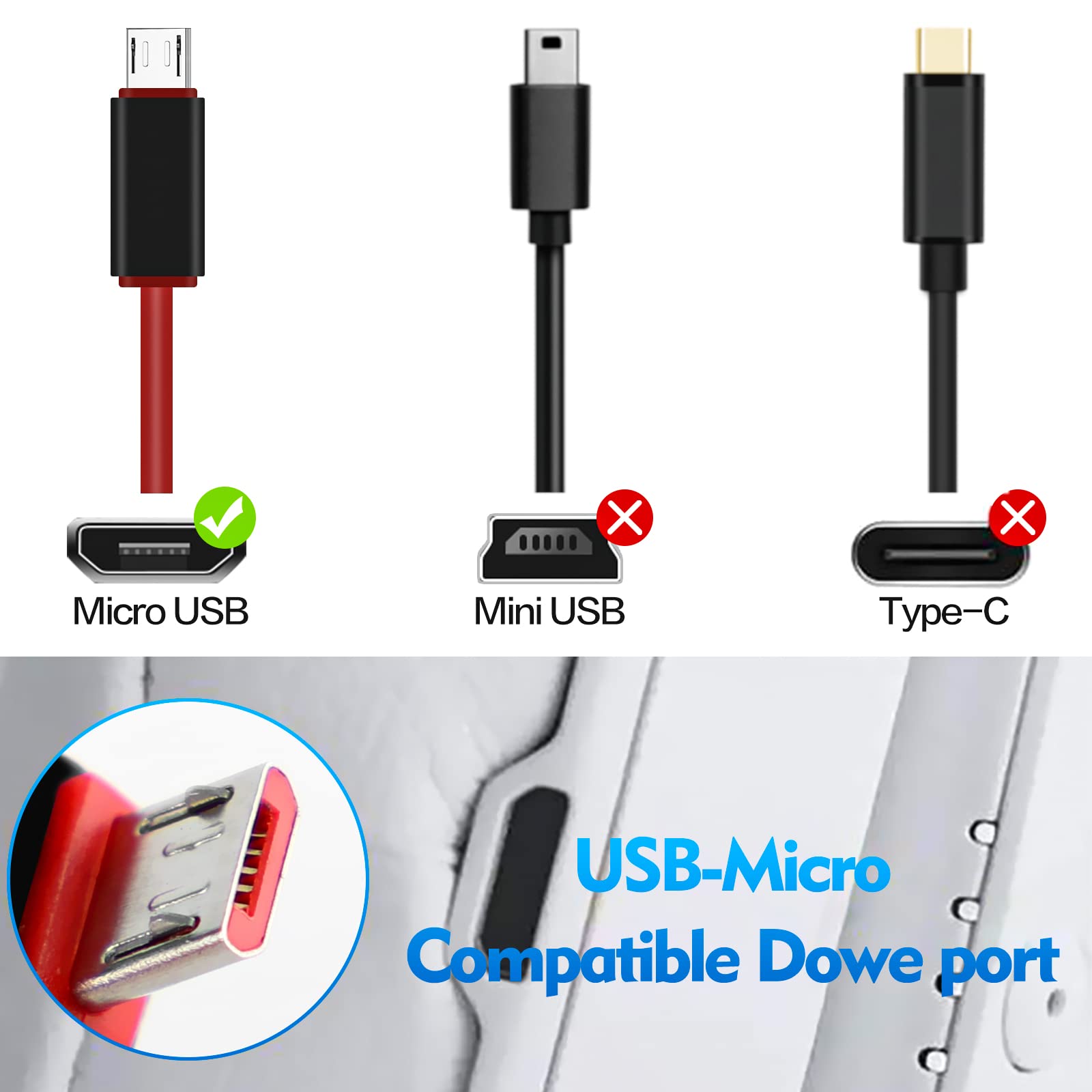 Original Beats by Dr Dre Studio 2.0 Wireless Replacement USB Charging Cable - Fast Charging Sync Cord for Headphones - Perfect for Home, Office & Travel Use