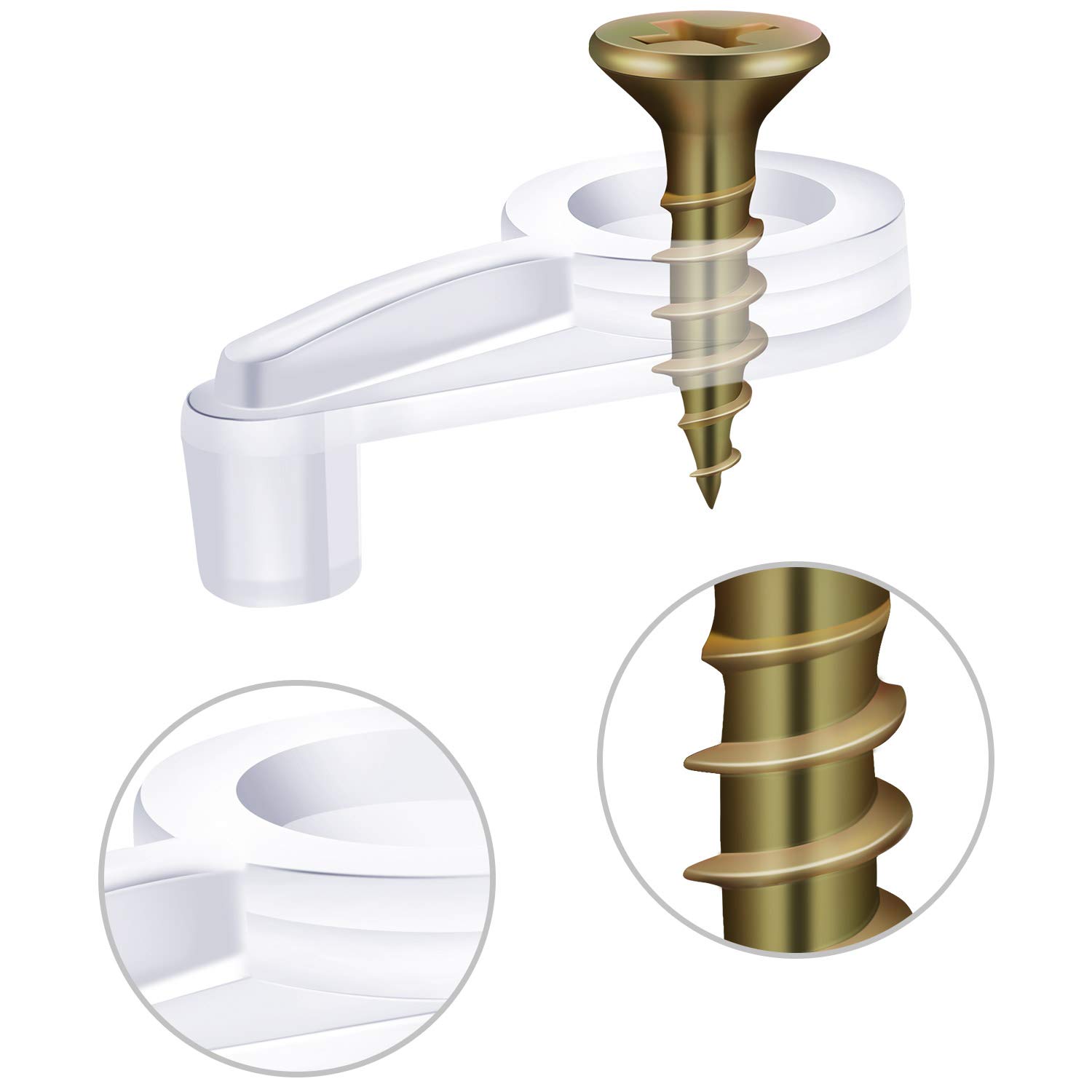 Blulu 50 Pack 4mm Clear Glass Retainer Clips Kit with Screws - Cabinet Door Hardware for Frameless Glass Doors, Shower Enclosures & Display Cases (Transparent with Rainbow Finish) - DIY Home Improvement & Furniture Repair