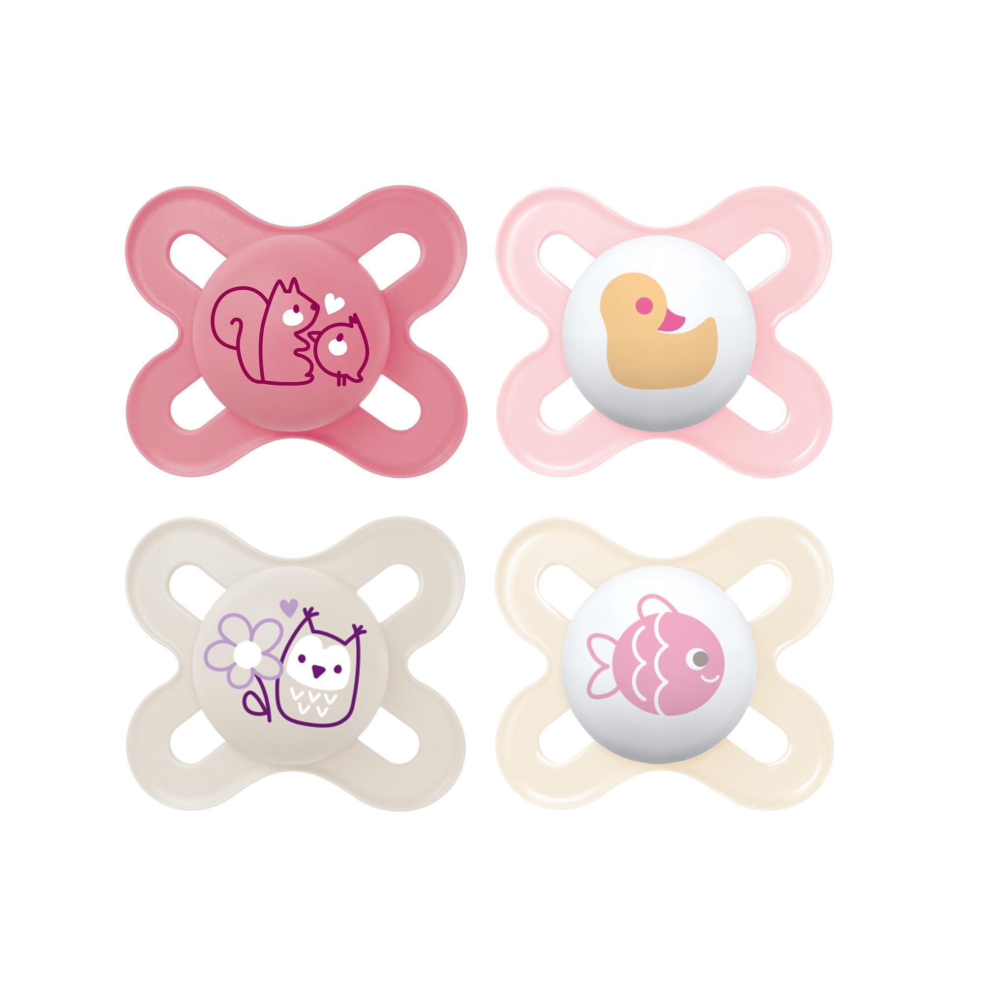 **MAM Original Start Matte Baby Pacifiers for Newborns 0-3 Months – BPA-Free Silicone, Easy to Clean, Doctor-Recommended (4-Pack with Sterilizer Case) – Perfect for Soothing, Sleep, and Travel**