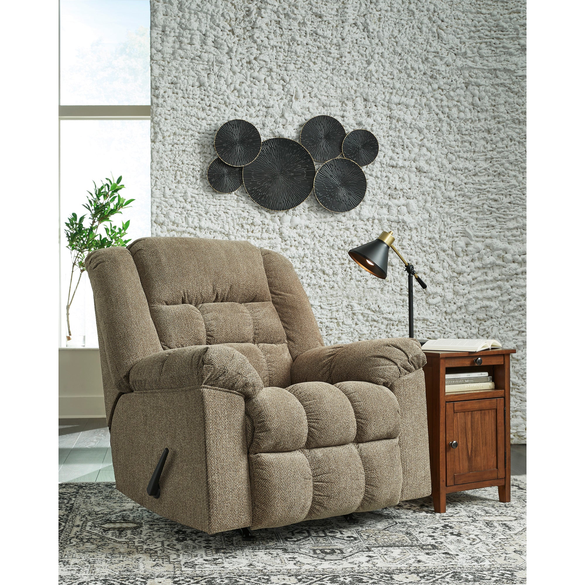 Kegler Rocker Recliner Chair - Comfortable Swivel Glider Rocking Chair with Padded Cushions for Living Room, Nursery, or Bedroom - Perfect for Relaxing, Nursing, and Reading