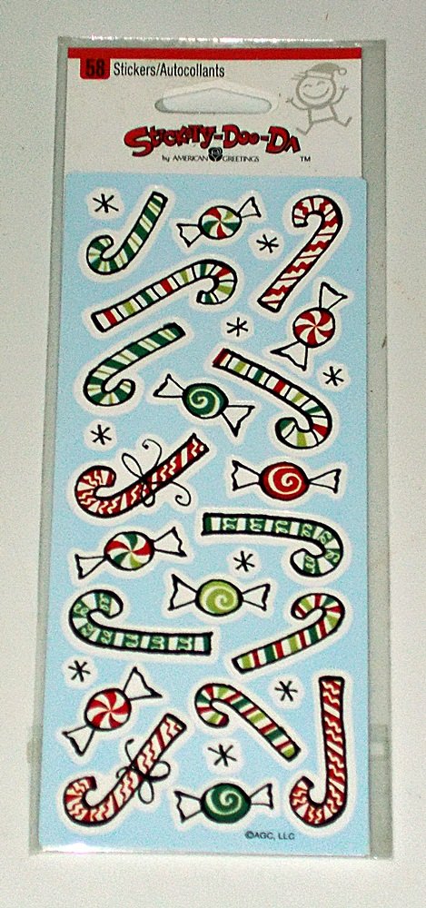 Christmas Candy Stickers - Festive Holiday Decals for DIY Crafts, Scrapbooking & Gift Wrapping - Perfect for Holiday Parties, Classroom Activities & Christmas Decorations