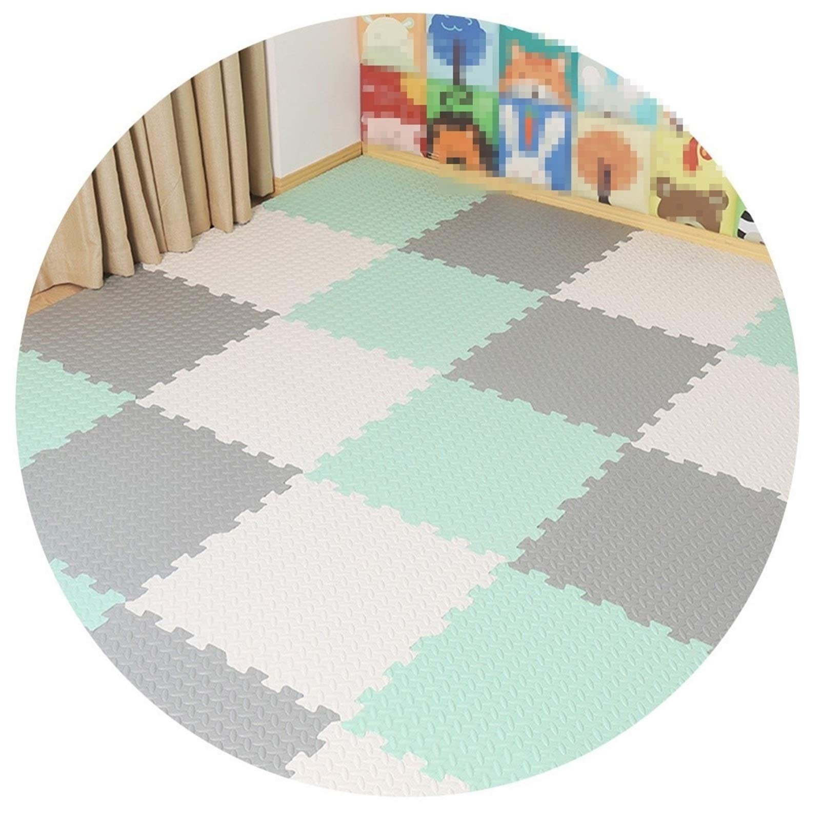 GHHZZQ Interlocking Foam Floor Tiles - Waterproof, Non-Slip, Moderate Thickness (1.2/2.5cm) for Kids Playroom, Yoga Studio, Bedroom & Living Room - Easy to Cut, Multiple Colors | Perfect for Home Gym, Nursery & Play Areas