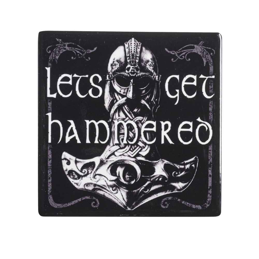 Let's Get Hammered Coaster - Funny Drinking Game Accessories for Parties & Bar Nights - Perfect for Beer Pong, Bachelor Parties & Game Nights