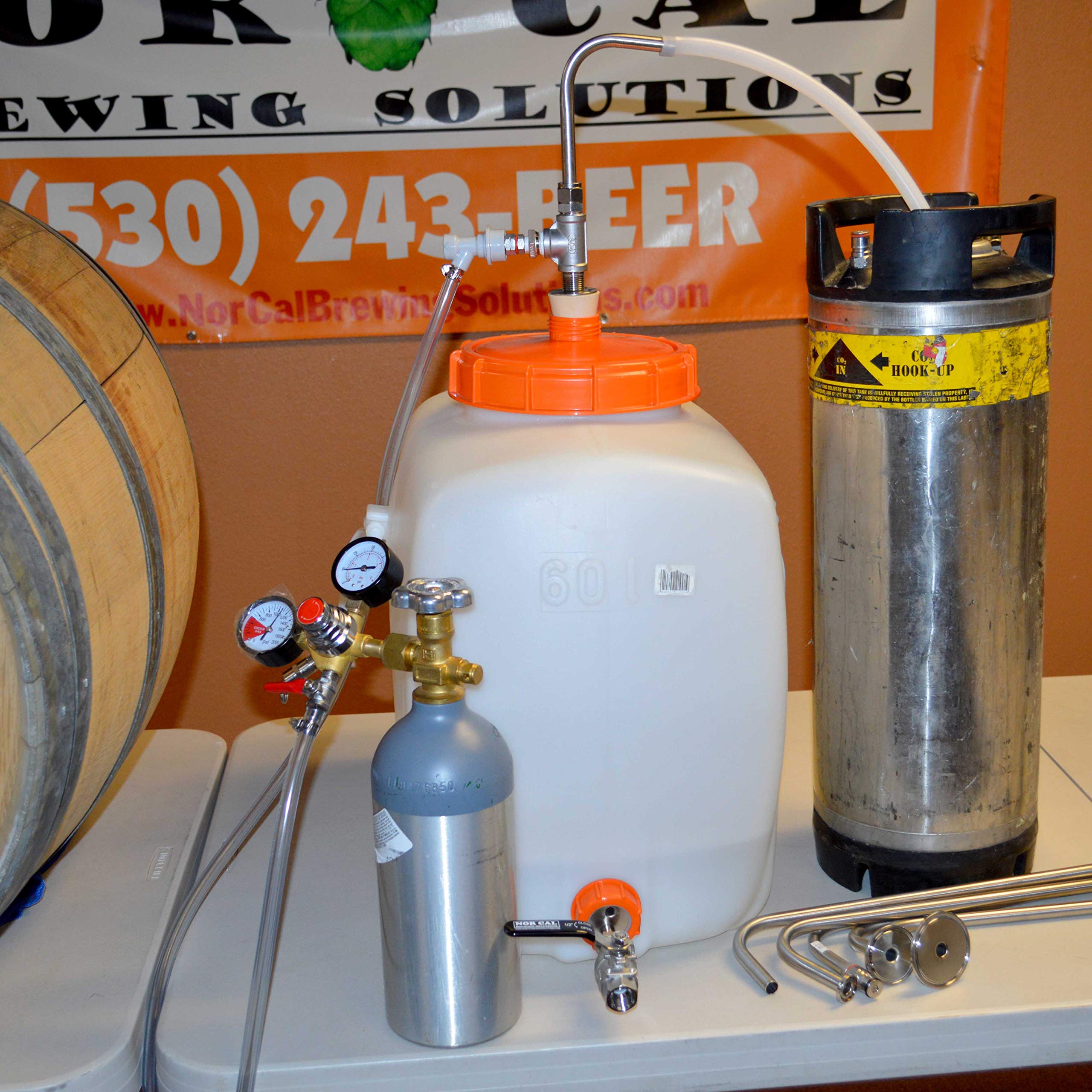 CO2 Nitrogen Gas Transfer Tool for Speidel Plastic Fermenter & Storage Tank - Home Brewing, Kegging & Beer Making Accessories