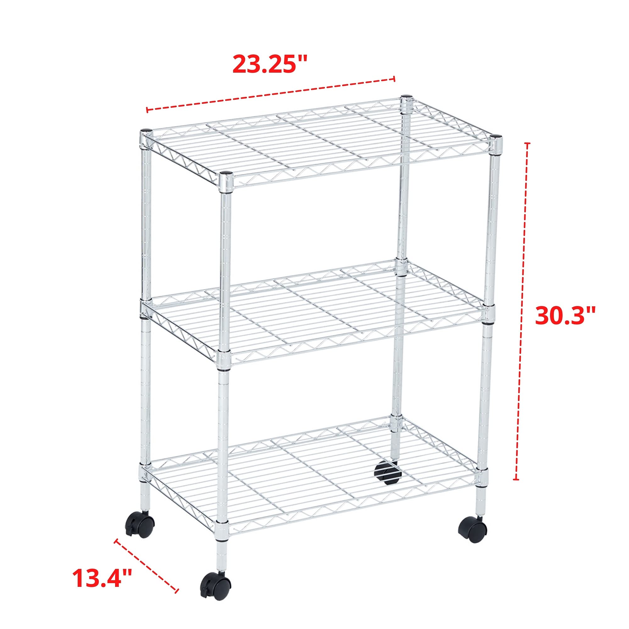 3-Tier Heavy Duty Metal Wire Shelving Unit - 14