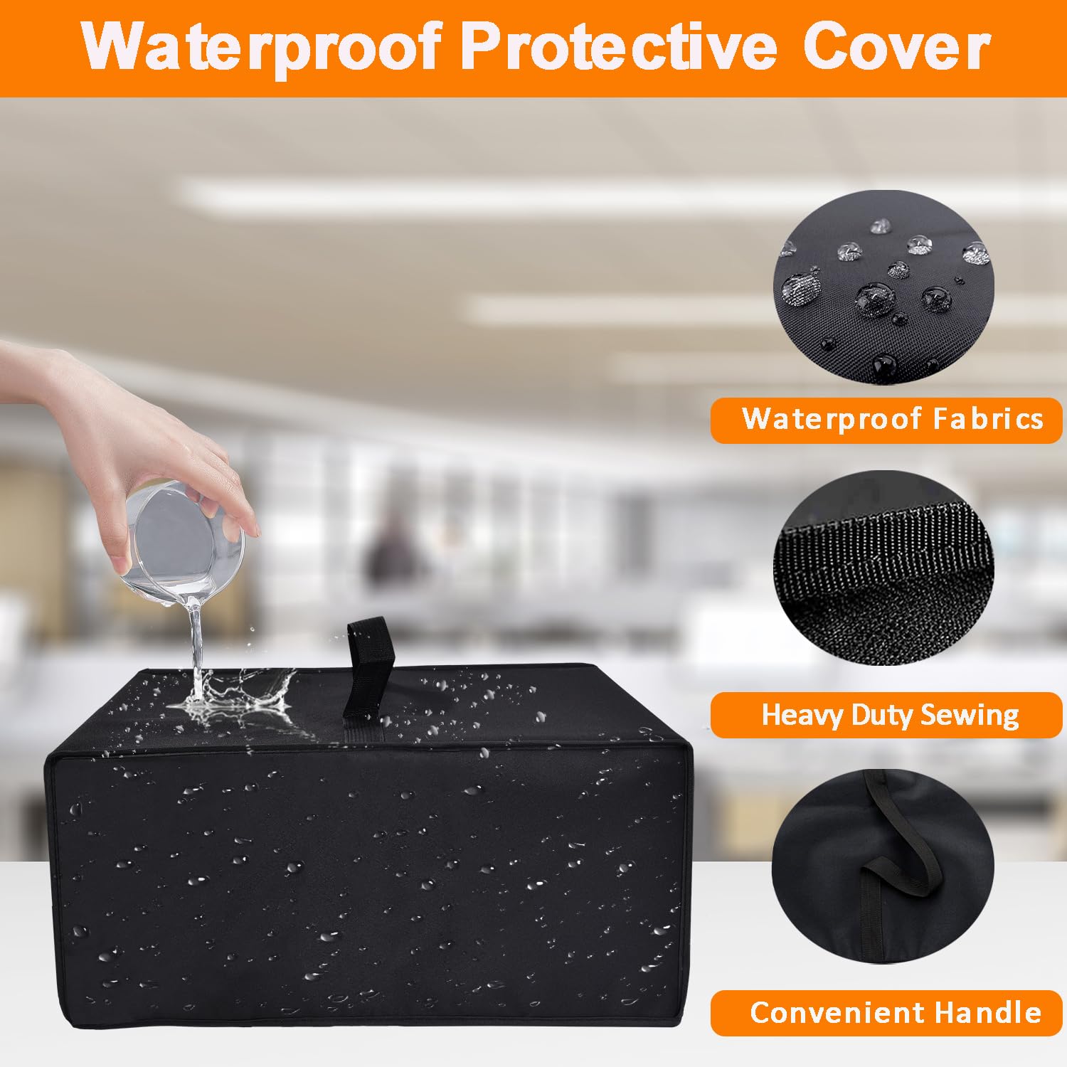 Heavy Duty Anti-Static Waterproof Printer Dust Cover - Compatible with HP OfficeJet Pro 8015e/8135e/8139e Wireless All-in-One Printers - Dust-Proof Protective Case (Black) | Perfect for Home Office & Small Business Use