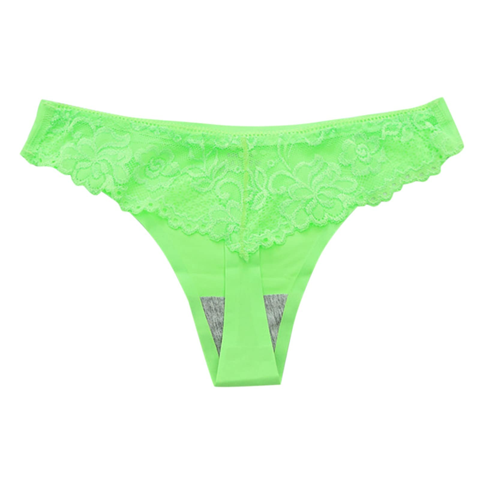 Women's Ice Silk Seamless Panties - Lace Sexy Butt Lift Thong with Cotton Crotch - Comfortable & Breathable Women Underwear for Daily Wear, Date Night & Special Occasions