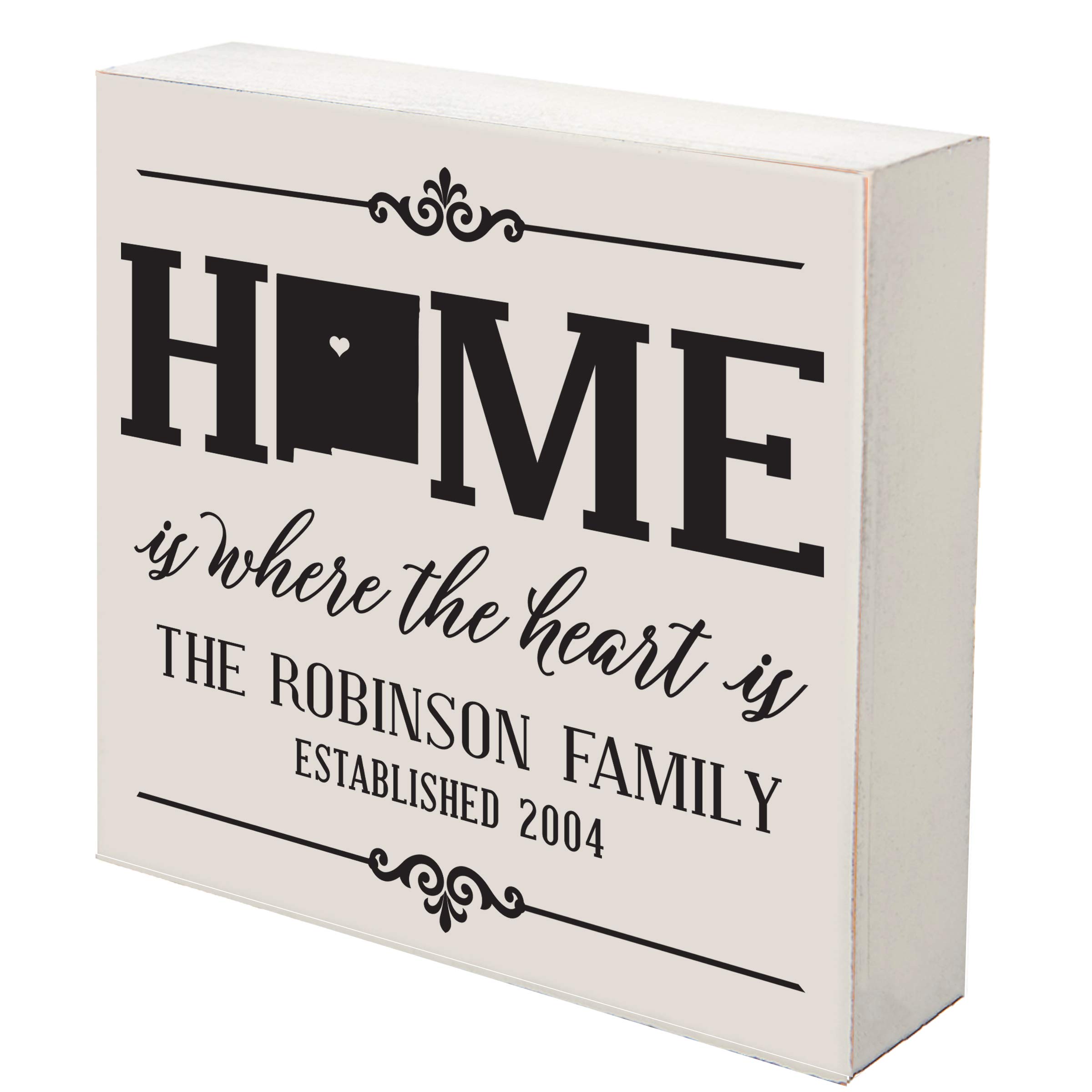 LifeSong Milestones Personalized New Mexico State Shadow Box - Custom Home Sweet Home Decor for Shelves & Tables - Family Established Housewarming Gift - 10x10 White Wooden Keepsake - Perfect for New Home Celebrations & Anniversary Gifts