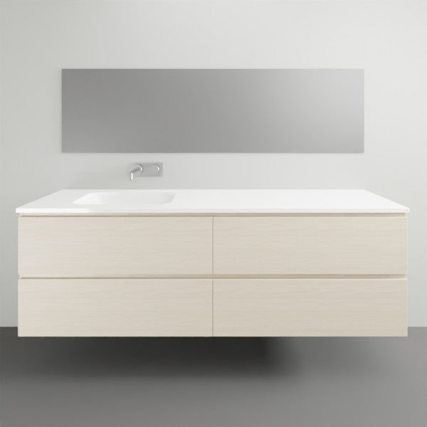 ADP Glacier Lite All Drawer Twin Vanity with Solid Surface Top - Modern Bathroom Vanity Set with Storage Drawers for Master Bath & Guest Room Remodel