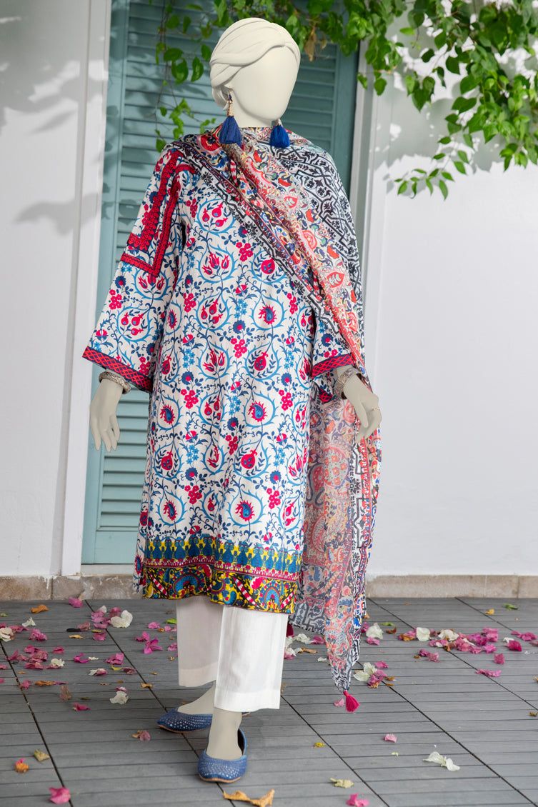 Premium Cambric White Stitched Suit by J. Junaid Jamshed - Elegant Formal Wear for Weddings, Business Meetings & Special Occasions