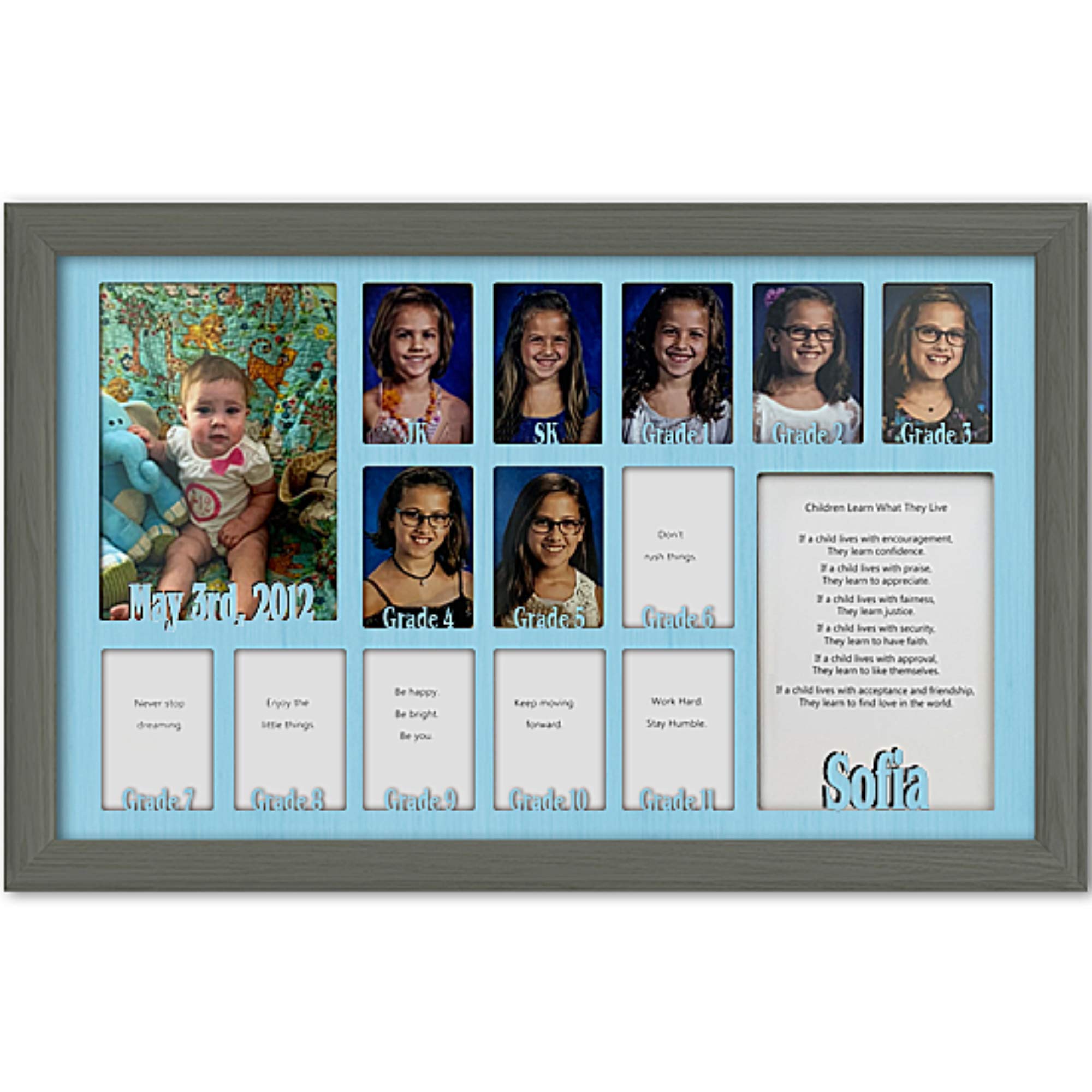Personalized Northland School Years Photo Frame - Custom Name, Holds Twelve 2.5