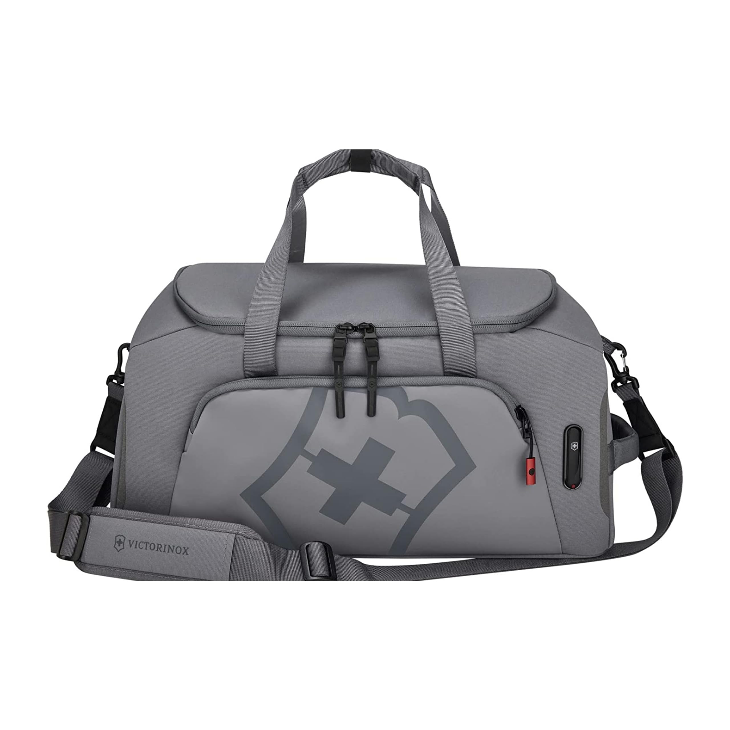 Victorinox Touring 2.0 Sports Duffel Bag - 33L Light Gray Waterproof Gym Bag for Men & Women - Durable Travel Duffel for Gym, Pool, Track & Weekend Trips - Includes Waterproof Pouch for Wet Clothes & Essentials