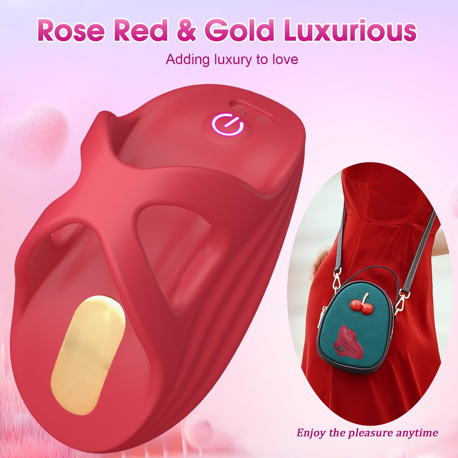 Clitoral Vibrator for Women - 9-Speed Finger Vibrator & Nipple Stimulator, Rose Sex Toy for Couples, Small Mini G-Spot Vibrator - Perfect for Solo Play & Couples Intimacy