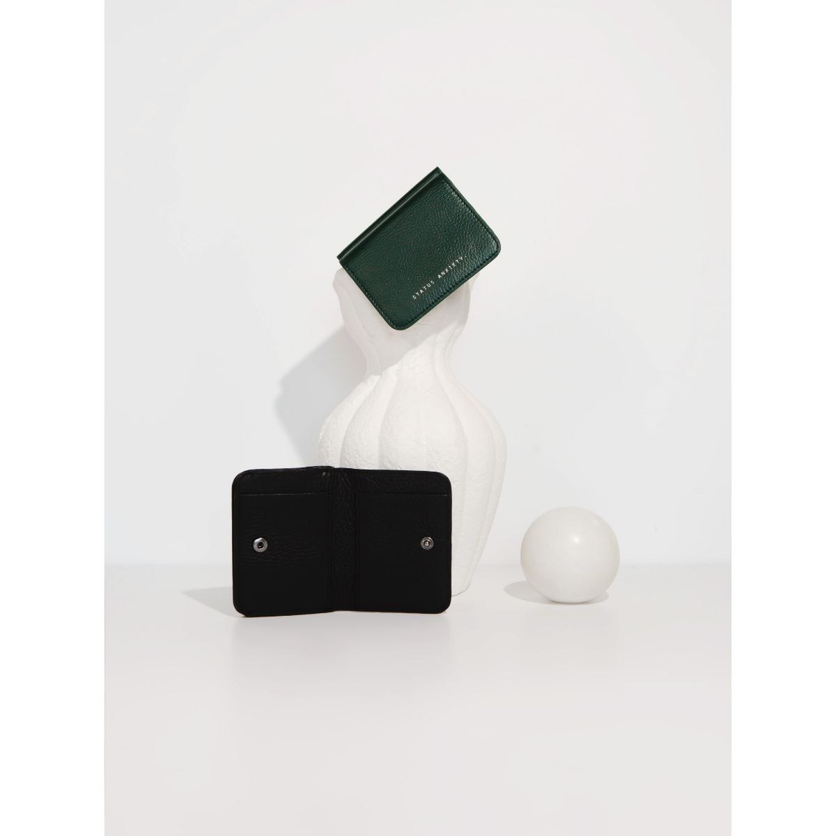 STATUS ANXIETY Miles Away Leather Card Holder Wallet - Slim RFID Blocking Minimalist Wallet for Men & Women - Perfect for Travel, Everyday Use and Gift Giving