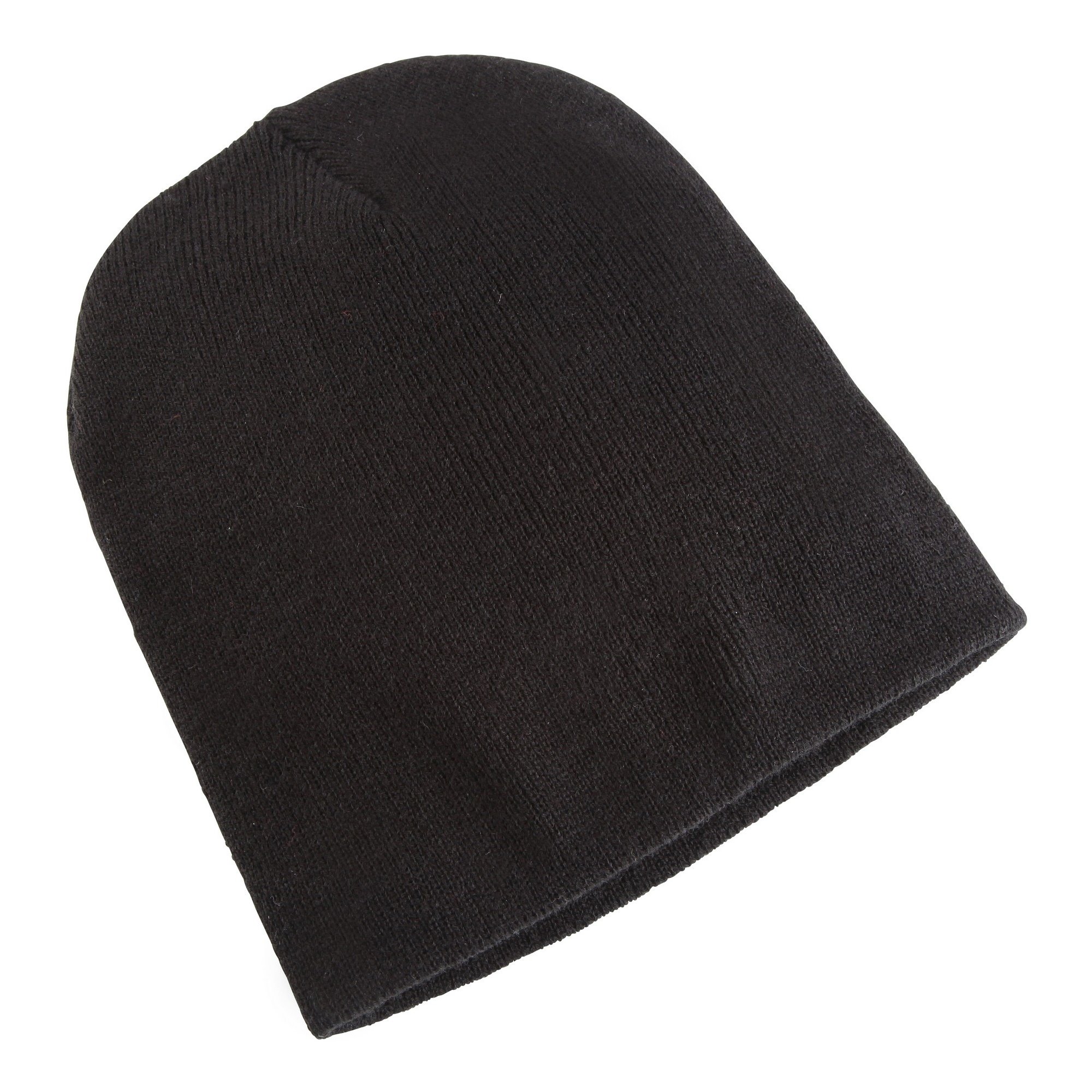 Yupoong Flexfit Unisex Heavyweight Standard Beanie Winter Hat - One Size Fits All, Black - Warm Knit Skull Cap for Men & Women - Perfect for Snowboarding, Skiing & Cold Weather Activities