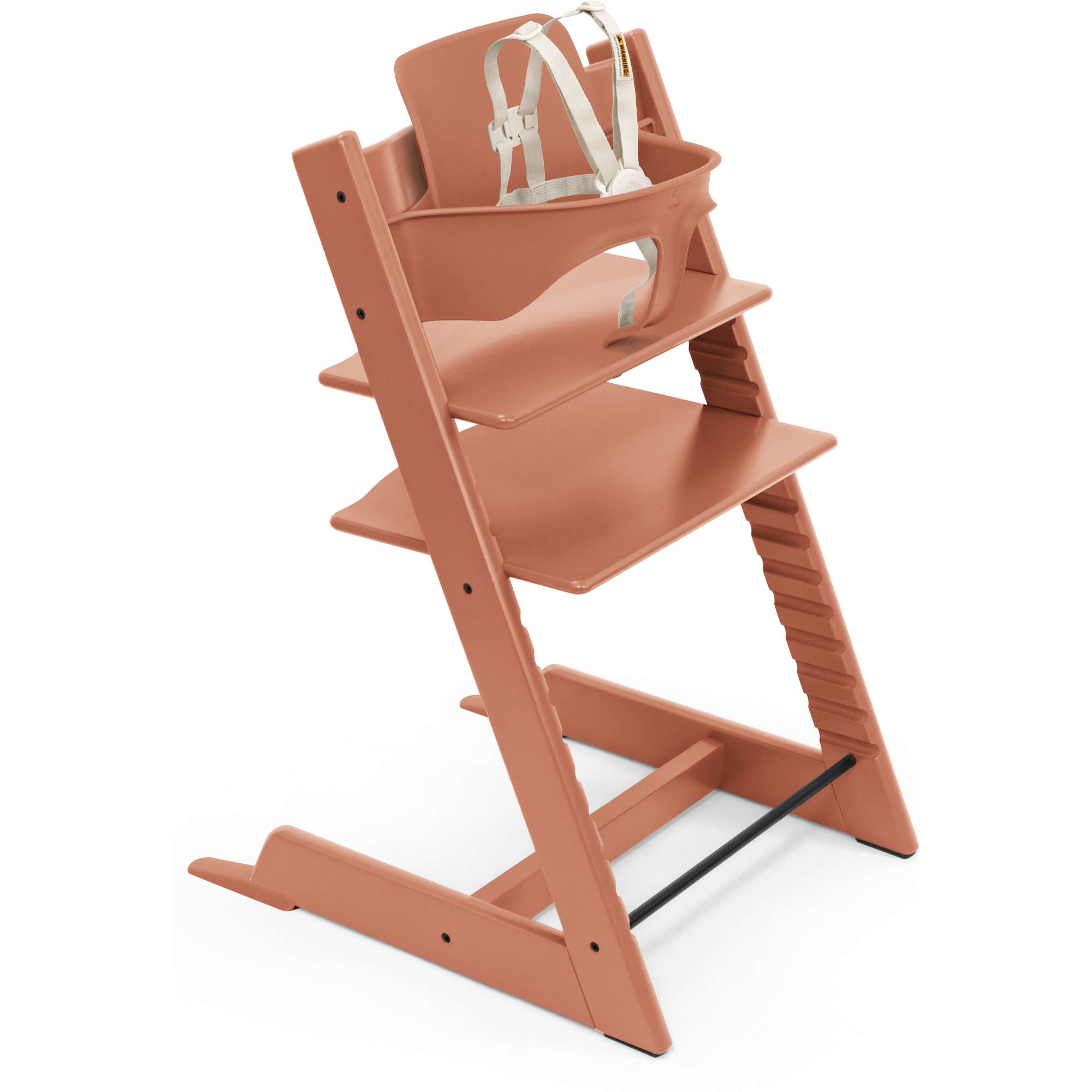 Stokke Tripp Trapp Adjustable High Chair for Babies & Toddlers - Ergonomic Wooden Baby Feeding Chair with Safety Harness - Perfect for Dining, Weaning & Family Mealtime