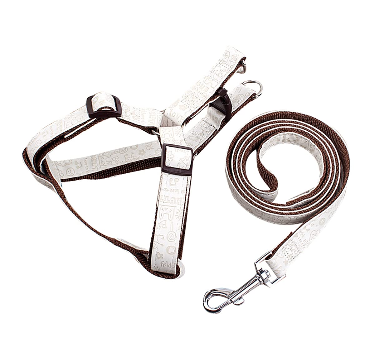 Premium Leather & Nylon Dog Harness and Leash Set for Small to Large Breeds - Adjustable Outdoor Pet Walking Gear for Hiking, Running, and Daily Walks