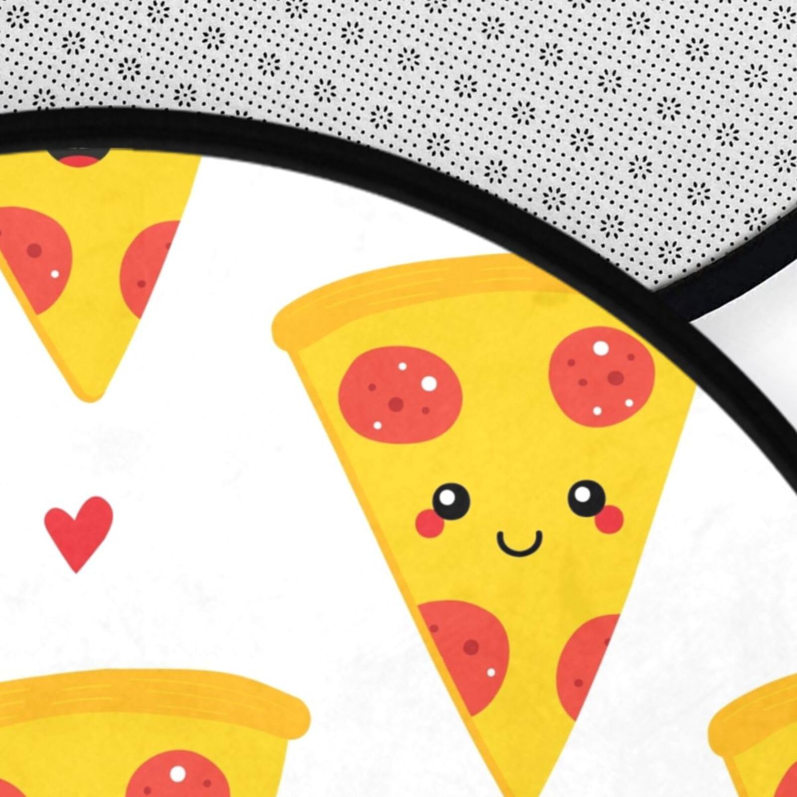 3 ft Round Pizza Slice Rug - Non-Slip Washable Cartoon Food Area Mat with Rubber Backing | Perfect for Bedroom, Living Room, Bathroom & Kitchen Decor