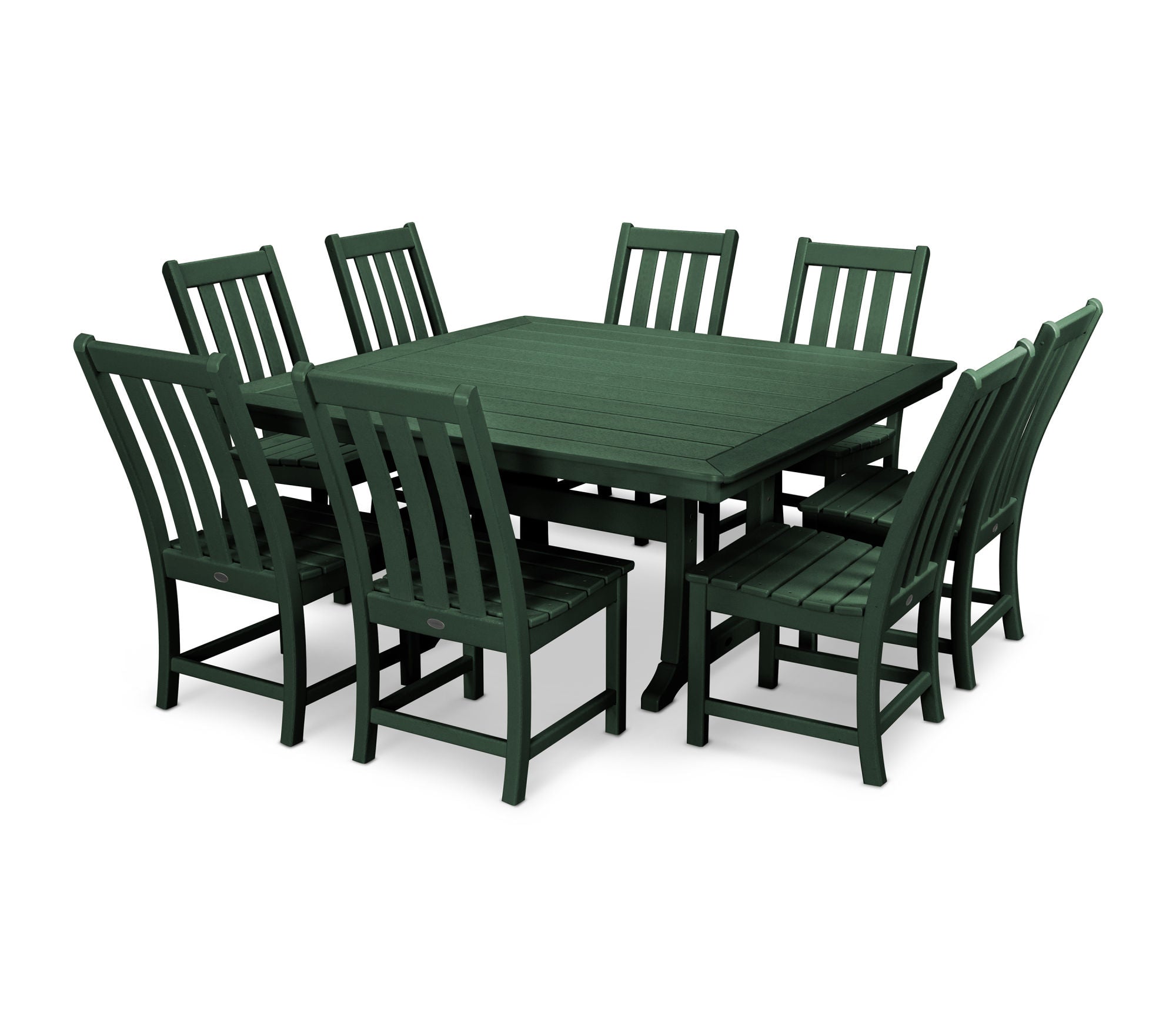 POLYWOOD Vineyard 9-Piece Outdoor Dining Set - Patio Furniture for Backyard, Poolside & Garden - Durable All-Weather Resin Wicker