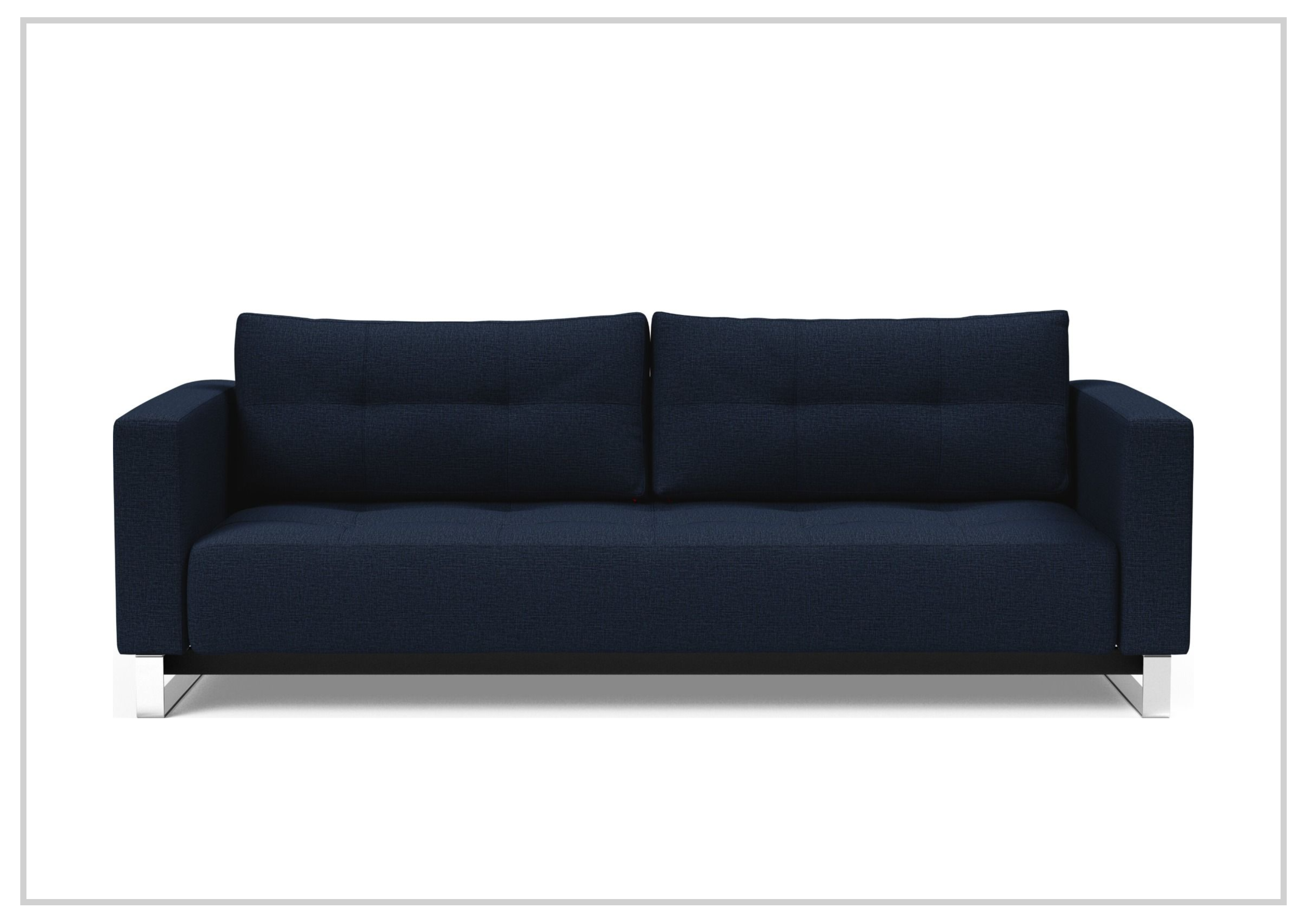 Innovation Living Cassius 2-Seater Fabric Sleeper Sofa with Ottoman - Convertible Sofa Bed for Small Spaces, Guest Room & Apartment Living - Perfect for Overnight Guests & Cozy Movie Nights