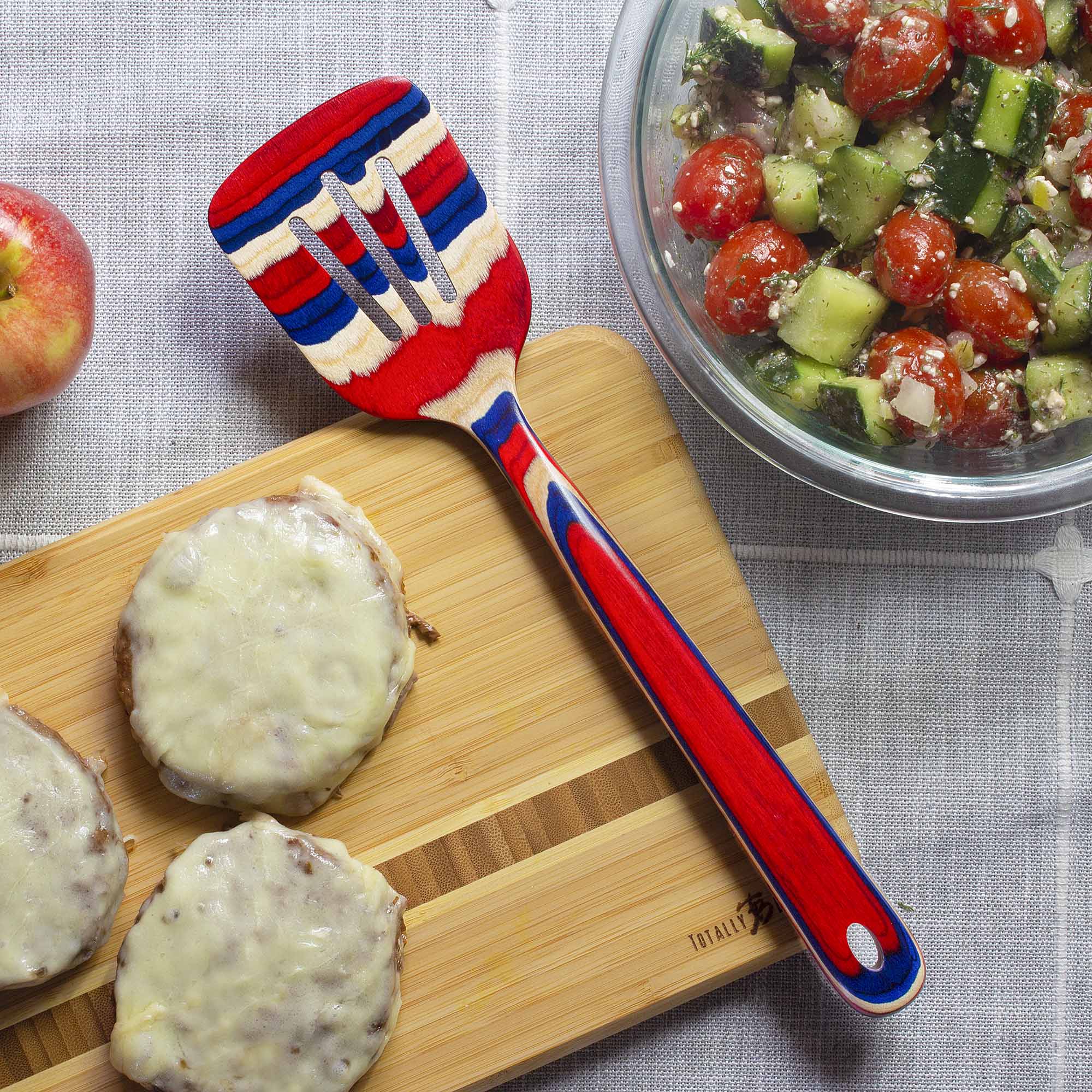Baltique® Old Glory Collection Slotted Spatula - 12.5 Inch Stainless Steel Cooking Turner for Grilling, Flipping Pancakes & Serving - Perfect for BBQ, Camping & Kitchen Use