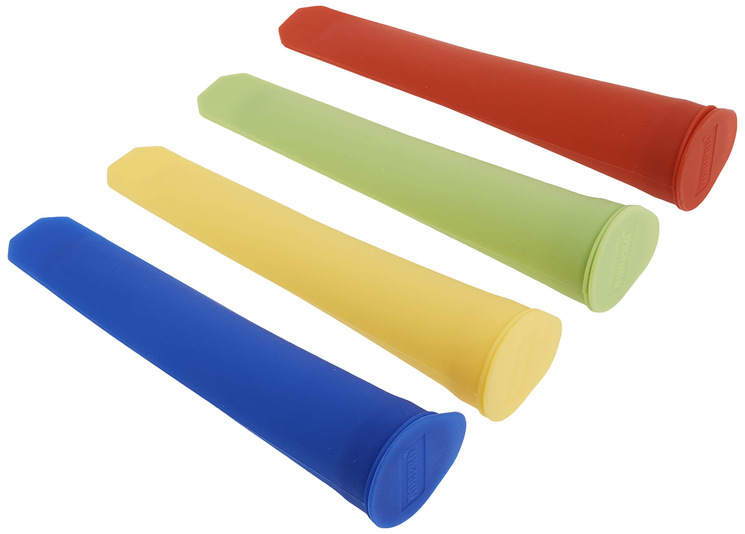 Norpro 4-Piece Silicone Ice Pop Maker Set - BPA Free, Reusable & Easy Clean - Assorted Colors for Homemade Fruit Popsicles, Summer Treats & Kids Snacks