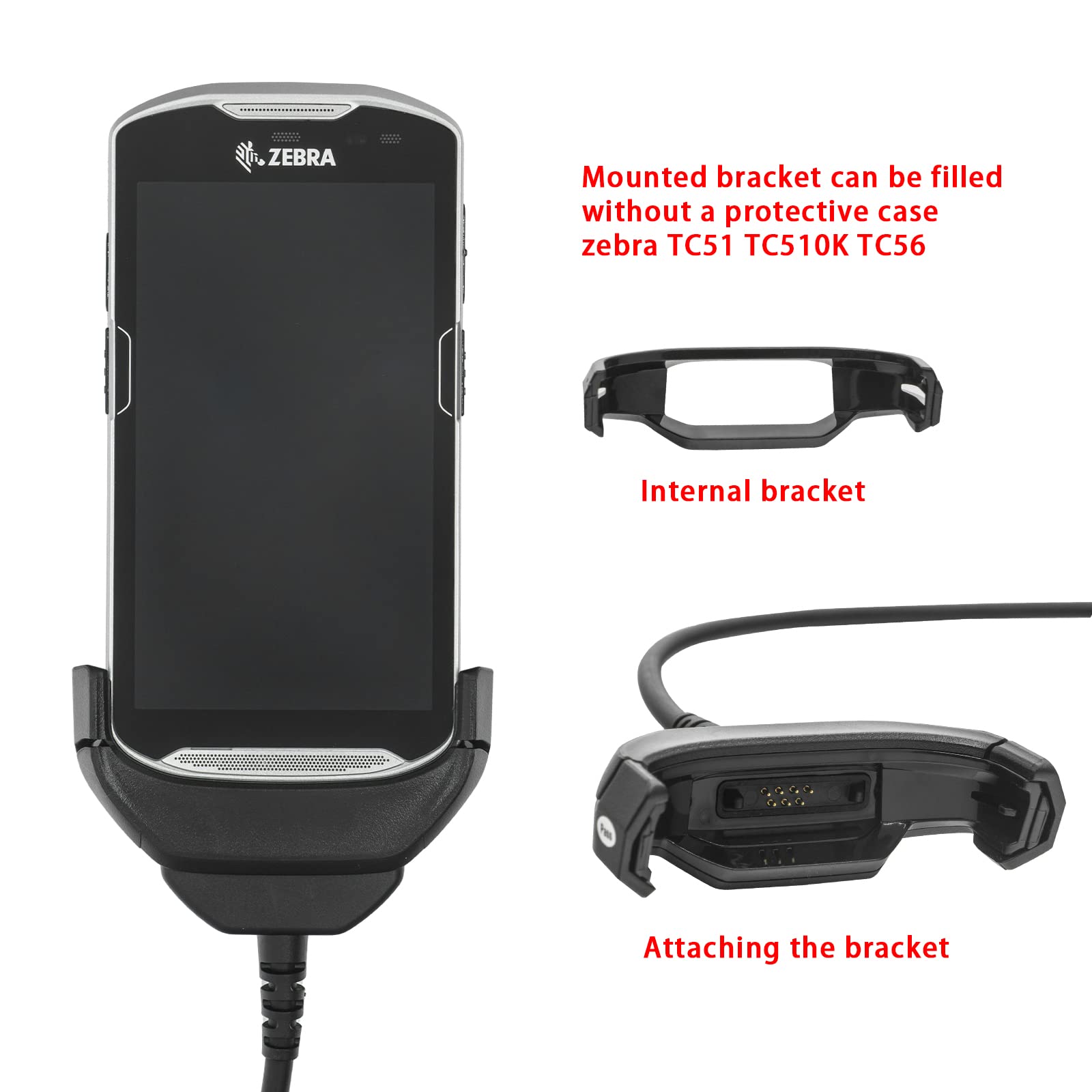 Zebra TC51 TC52 TC56 TC57 Scanner Charger Cable - 5V2A Fast Charging with 6ft USB Cable | Compatible with TC510K & More | Perfect for Warehouse Workers, Postal Carriers, Retail Staff & Baggage Handlers | Durable Charging Solution for Mobile Computers in Logistics, Delivery & Inventory Management