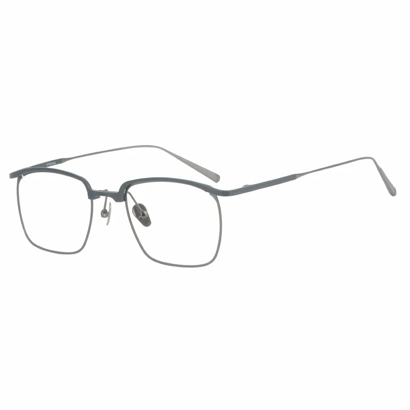 Stylish Unisex Square Titanium Acetate Eyeglasses 15185 - Lightweight & Durable Frame for Work, Reading & Everyday Wear