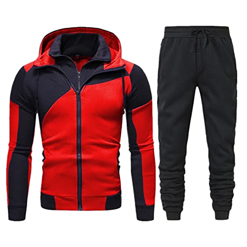 Men's Autumn Winter Stitched Zipper Sweater & Pants Set - Casual Sportswear Outfit for Gym, Lounge & Outdoor Activities | Try Before You Buy