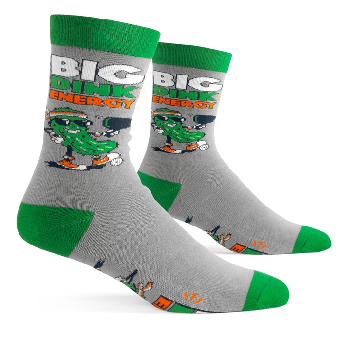 Big Dink Energy Socks - Funny Novelty Socks for Men & Women - Comfortable Cotton Crew Socks - Perfect Gift for Golfers, Dad Joke Lovers & Office Humor