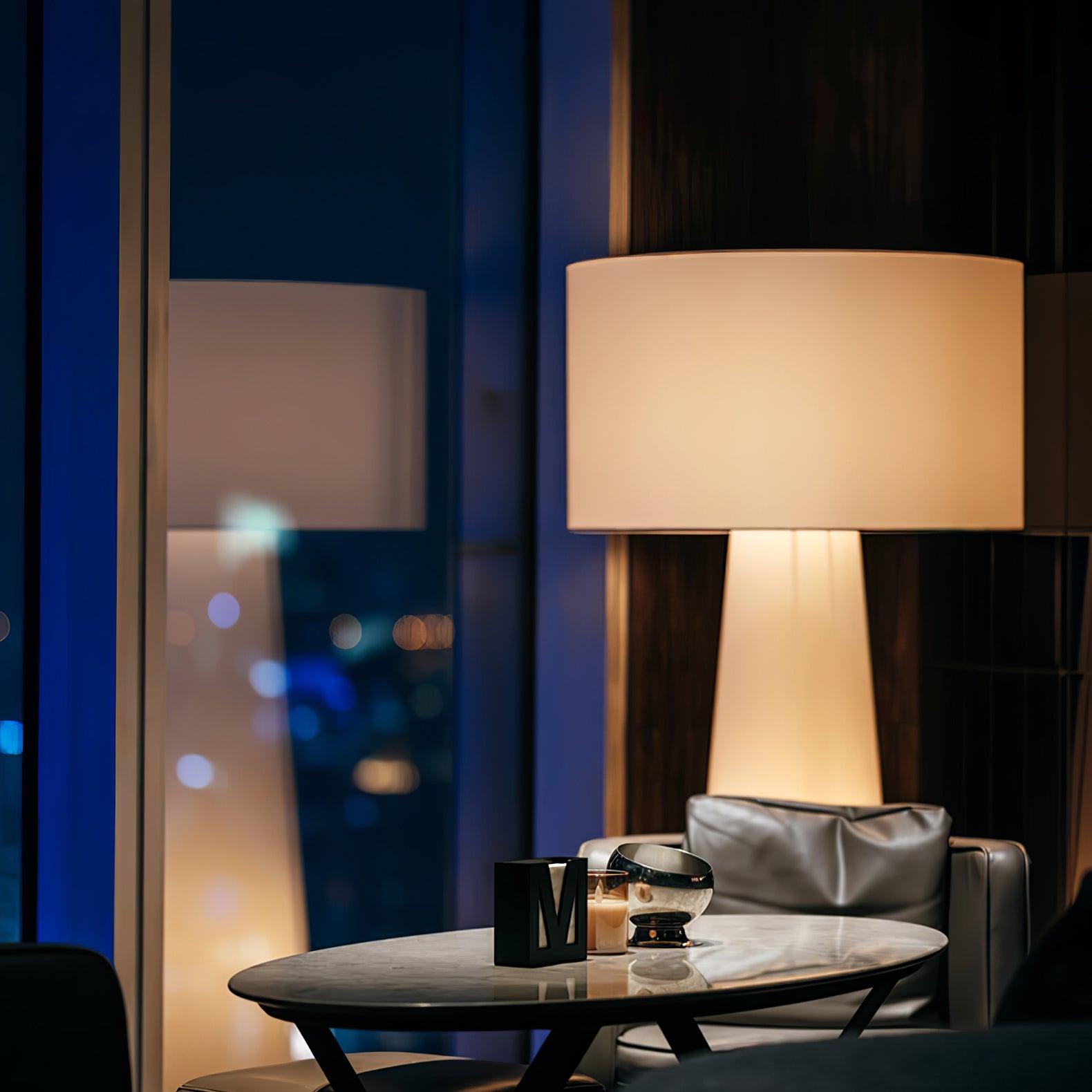 Modern Column Fabric Floor Lamp - Elegant Standing Light for Living Room, Bedroom & Office - Perfect for Reading, Relaxing & Ambient Lighting