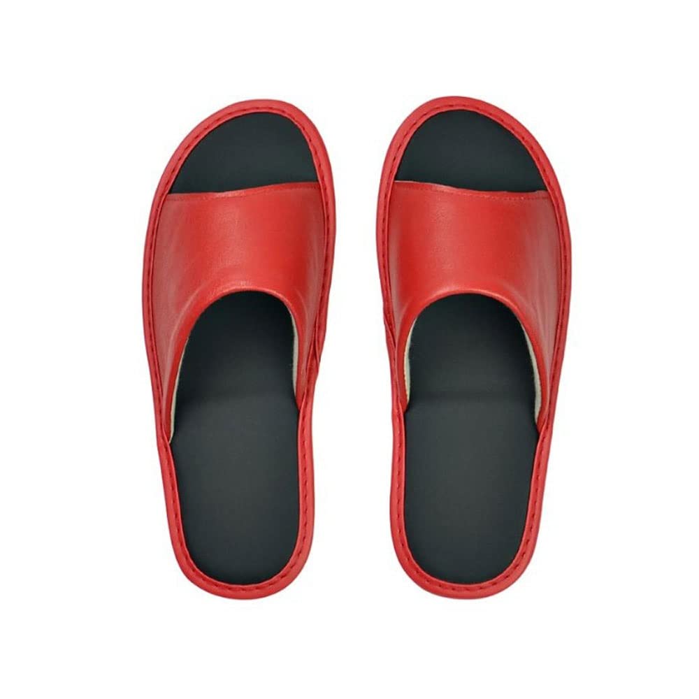Premium Genuine Cowhide Leather Slippers for Men & Women - Comfortable Home Shoes for Spring Summer Autumn - Non-Slip Wooden Floor Slippers - Size 37/38 (Color E) - Perfect for Indoor Relaxation, Housewarming Gifts & Cozy Lounging