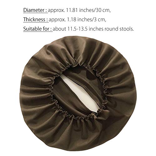 Padded Round Bar Stool Cover with Zipper - Removable & Washable Stool Slipcover - 11.81 Inch Round Chair Seat Cushion Protector for Wooden & Metal Stools - Perfect for Coffee Shops, Kitchen Islands & Home Bars