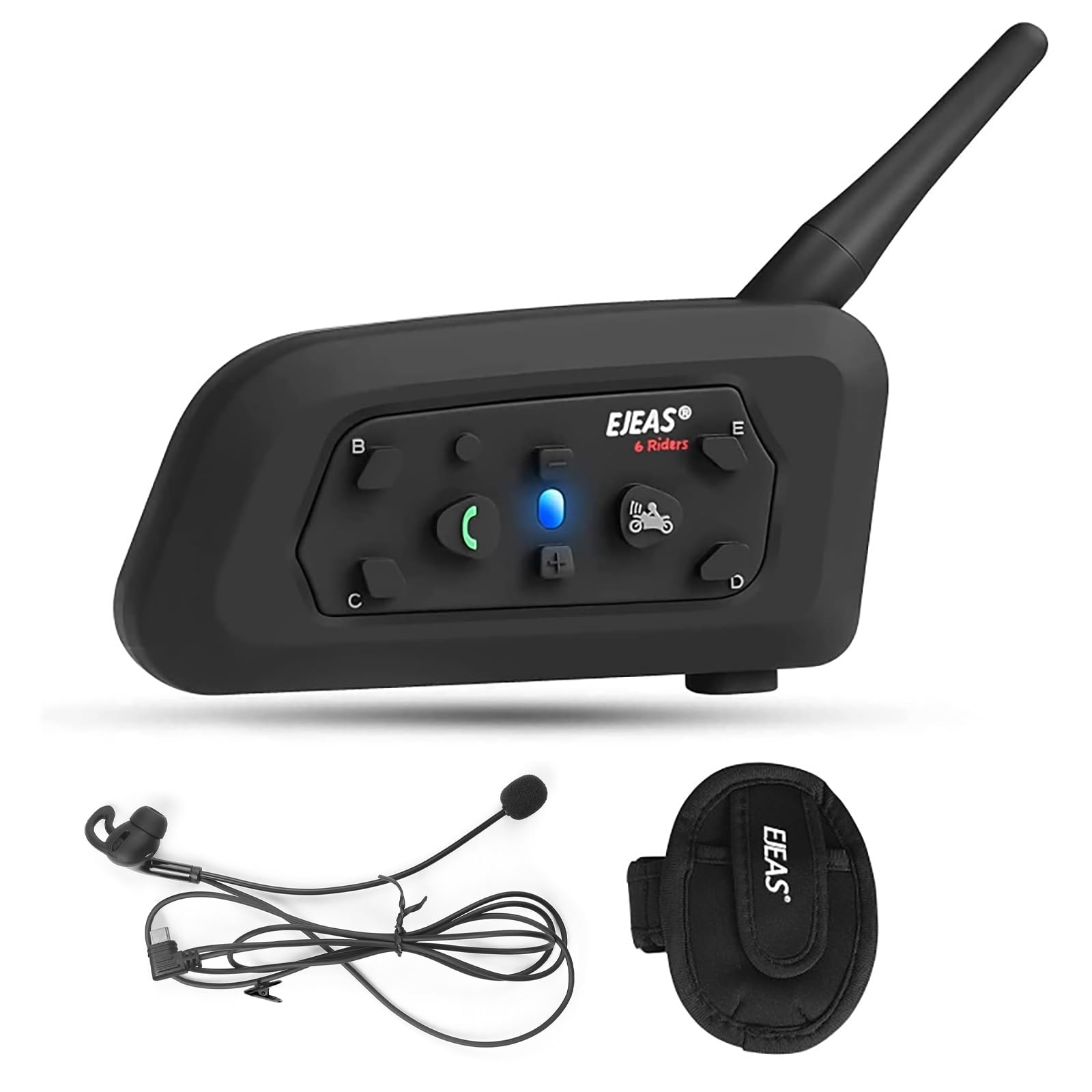EJEAS Vnetphone V6C Wireless Bluetooth Intercom - 1200M Range, Full Duplex, 850mAh Battery for Football Referees, Motorcycle, Snowmobile & Motorbike Communication - Includes Referee Headset (1PC) - Perfect for Sports Officiating, Group Rides & Outdoor Adventures