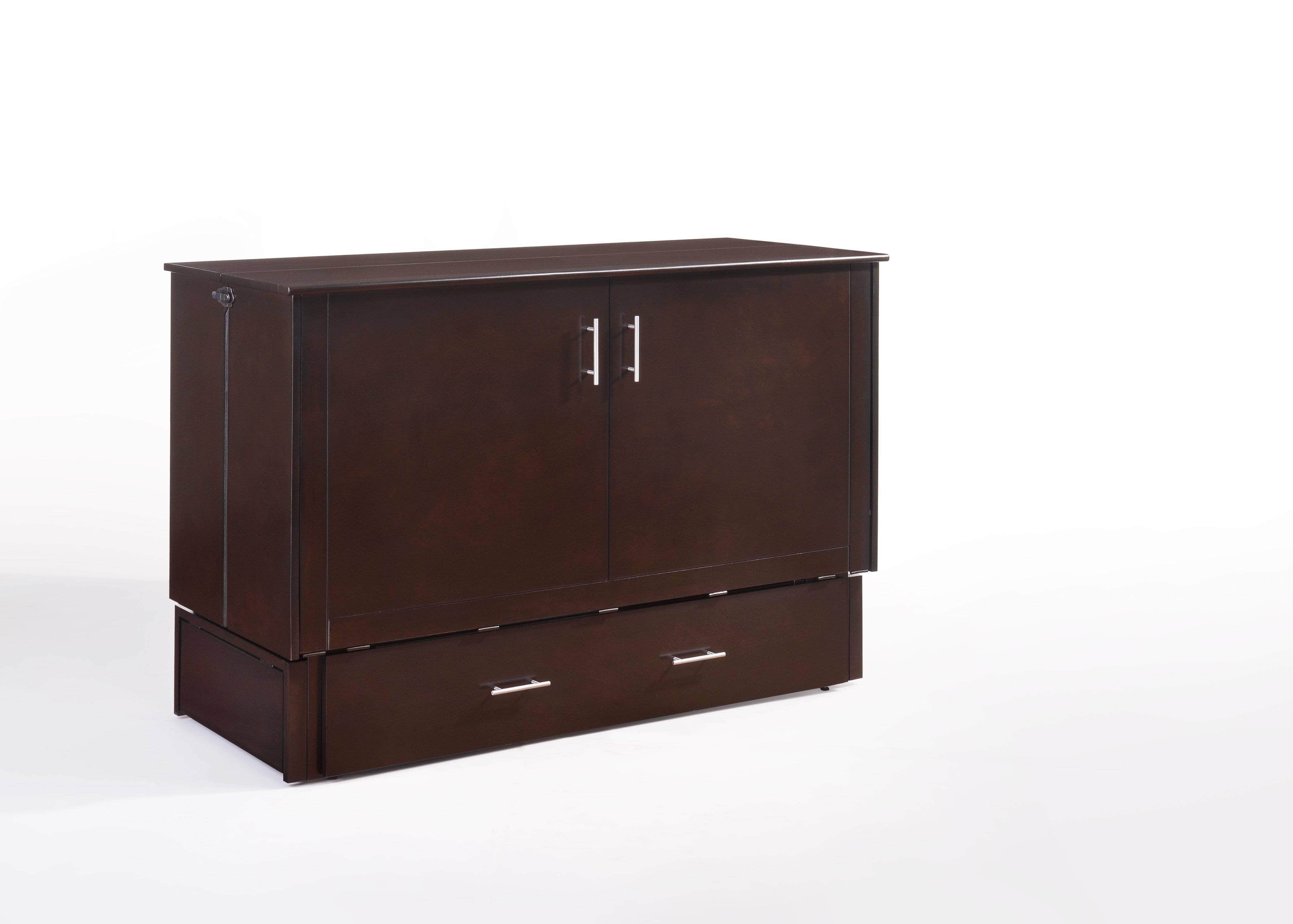 Sagebrush Murphy Bed Cabinet with Queen Gel Memory Foam Mattress - 2 Color Options | Space-Saving Wall Bed for Small Apartments, Guest Rooms & Home Offices