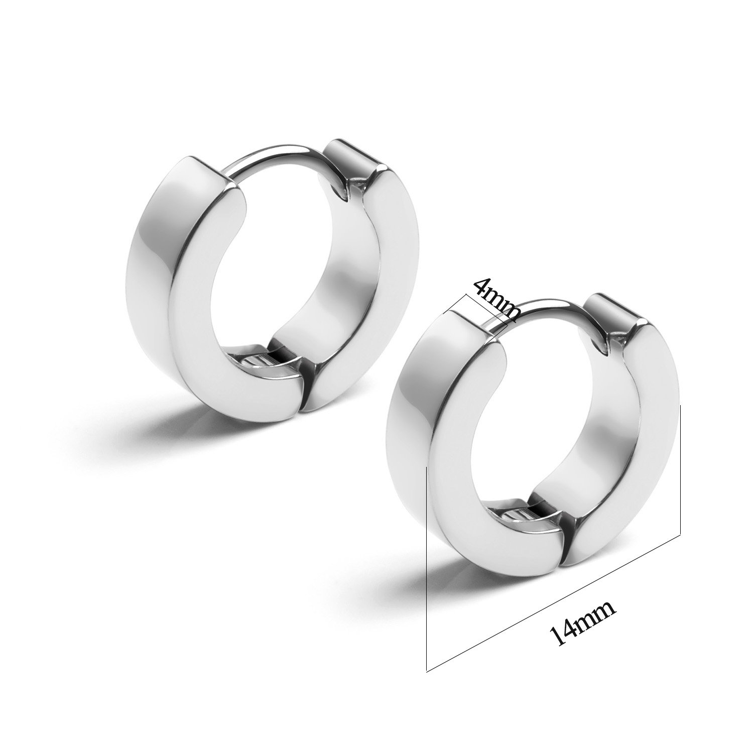 4-6 Pairs Punk Style 316L Surgical Steel Earrings Set - Dot Stud & Small Hoop Huggie Earrings for Men and Women | Perfect Gift for Her or Him | Great for Daily Wear, Parties, and Special Occasions