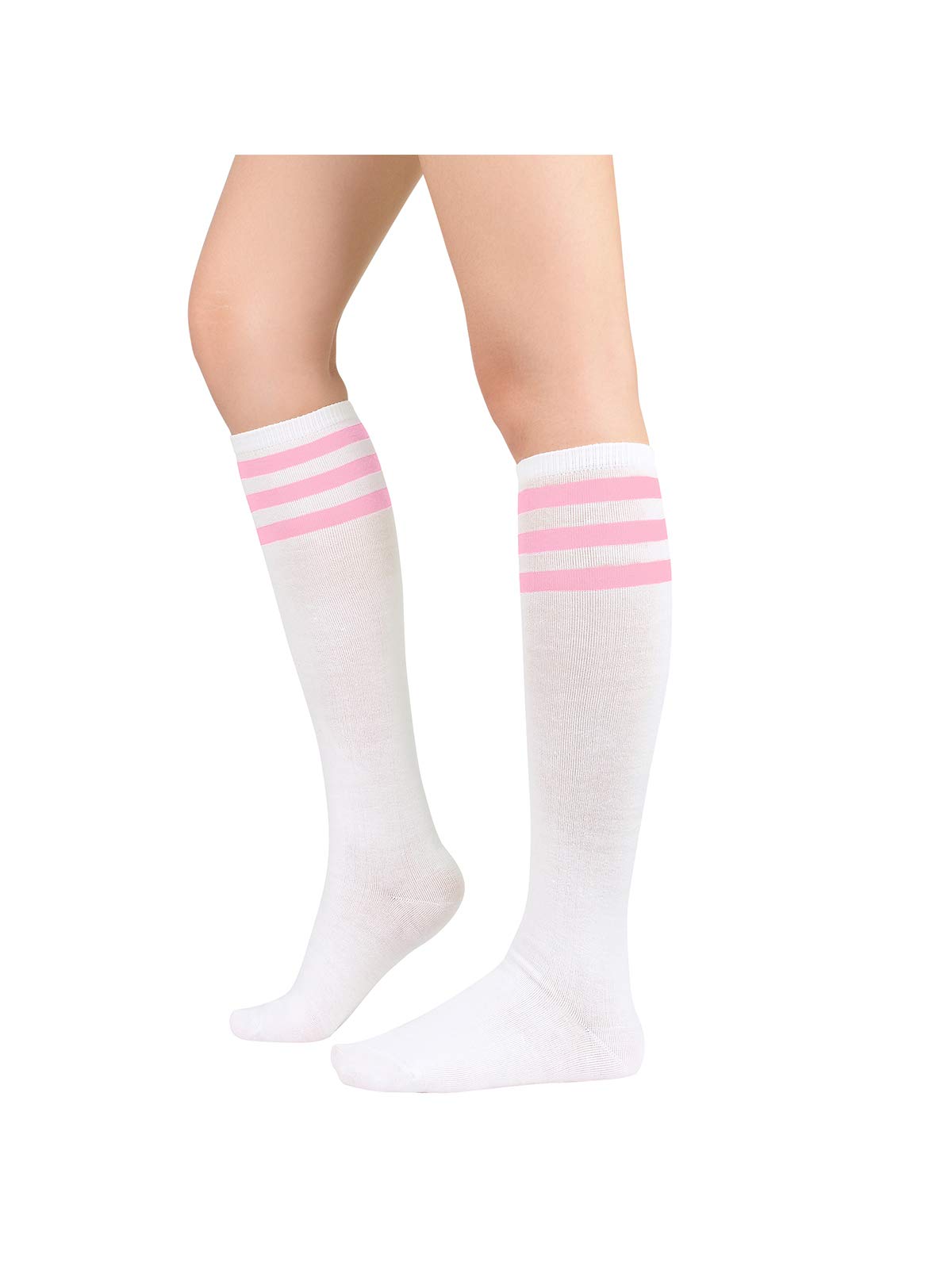 Century Star Women's Knee High Compression Socks - Athletic Running & Casual Wear - Breathable Long Tube Socks with Triple Stripes Design - Perfect for Sports, Workouts, and Everyday Comfort