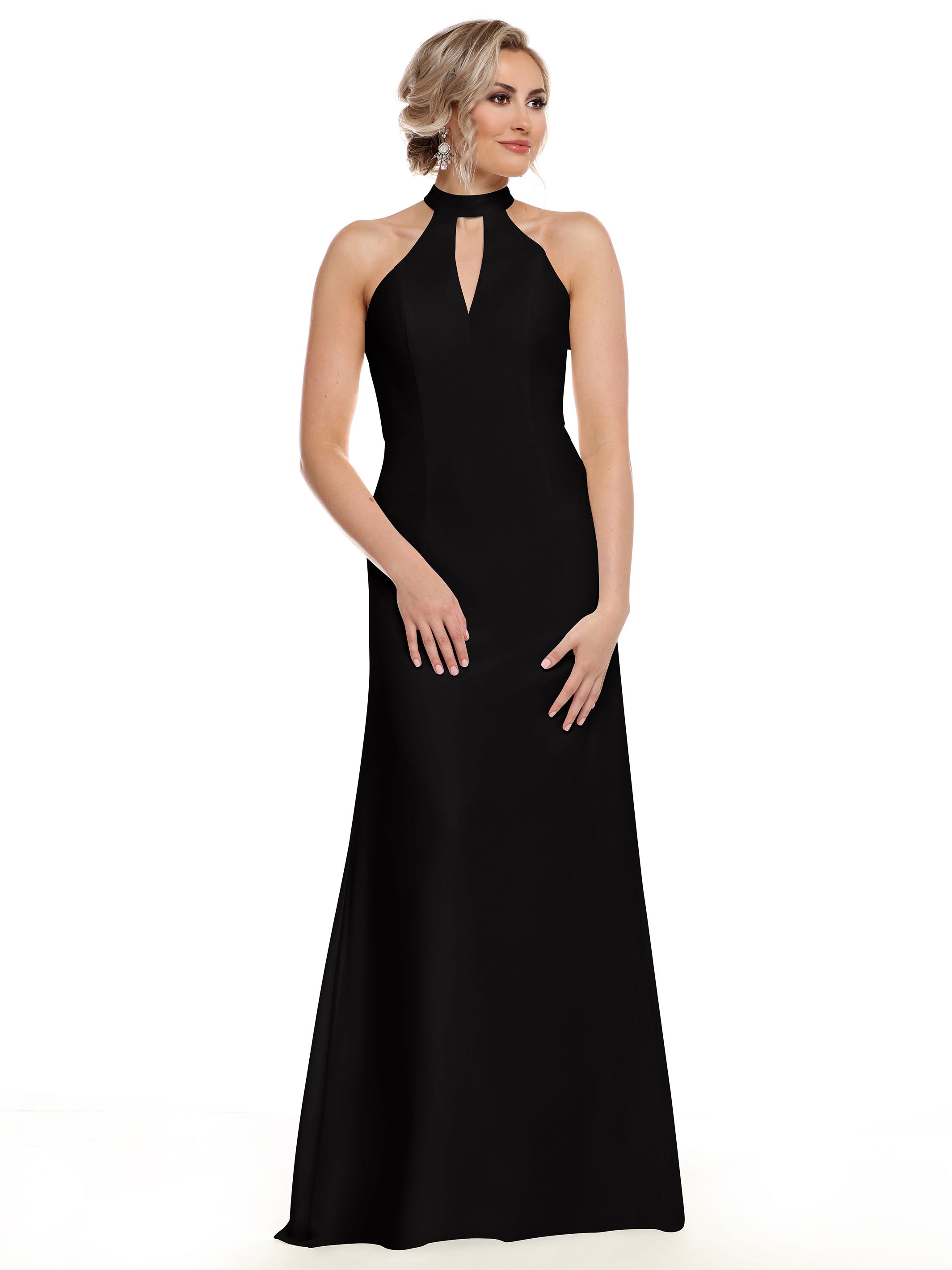 Elegant 80138 Chiffon A-Line Bridesmaid Dress with Keyhole Halter Neckline - Perfect for Weddings, Formal Events & Special Occasions