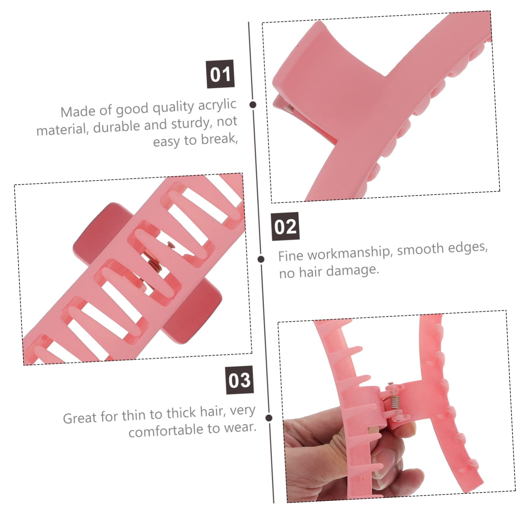 Minkissy Fashionable 5-Piece Large Acrylic Jaw Hair Clips for Women - Hair Styling Accessories for Ponytails, Updos & Everyday Hairstyles