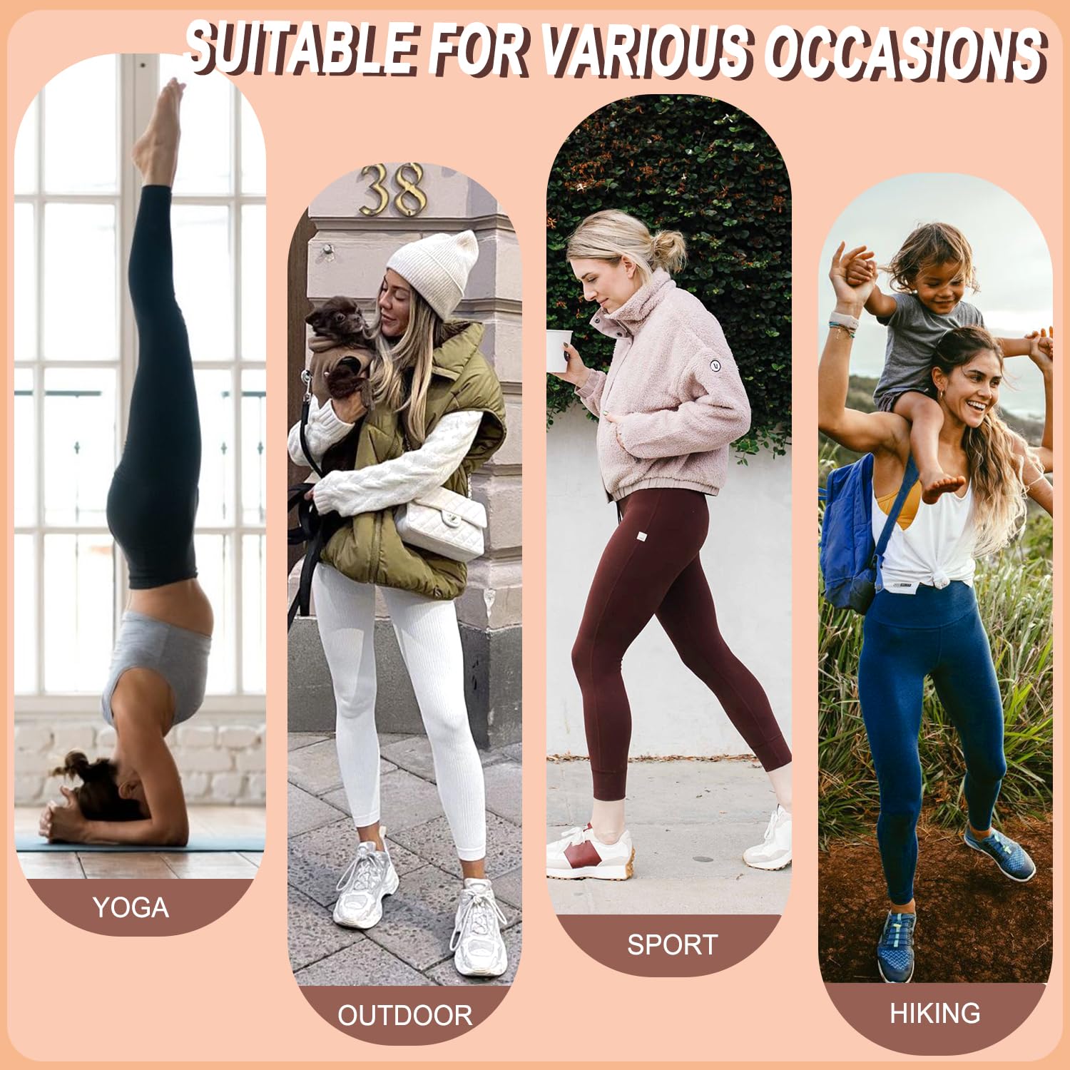 ACTINPUT Women's Black High Waisted Leggings - Soft Tummy Control Workout Pants for Running, Yoga & Gym | Comfortable Athletic Wear for Sports & Daily Use