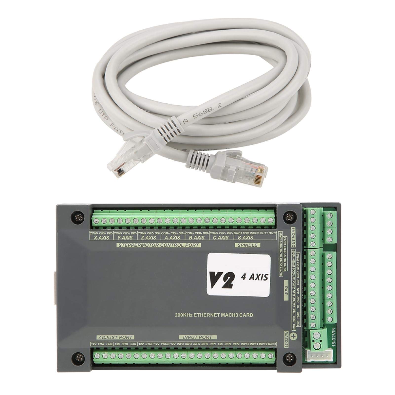4-Axis NVEM CNC Controller Ethernet MACH3 Motion Control Card for Stepper Motors - Precision Machining for Woodworking, Metal Engraving & 3D Printing