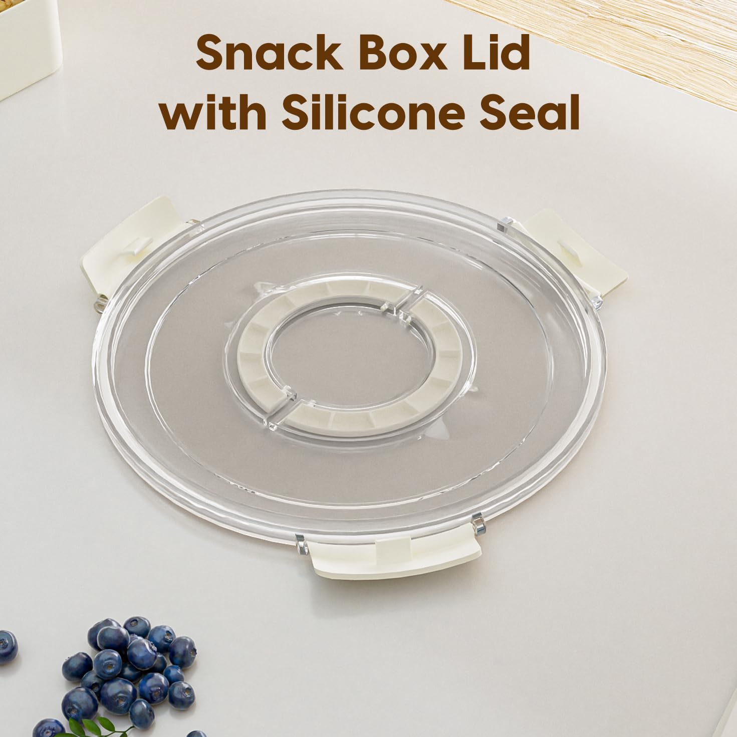 6-Compartment Snack Box Container with Lid & Handle - Divided Serving Tray for Fruits, Veggies, Charcuterie & Party Snacks | Perfect for Picnics, School Lunches & Office Breaks