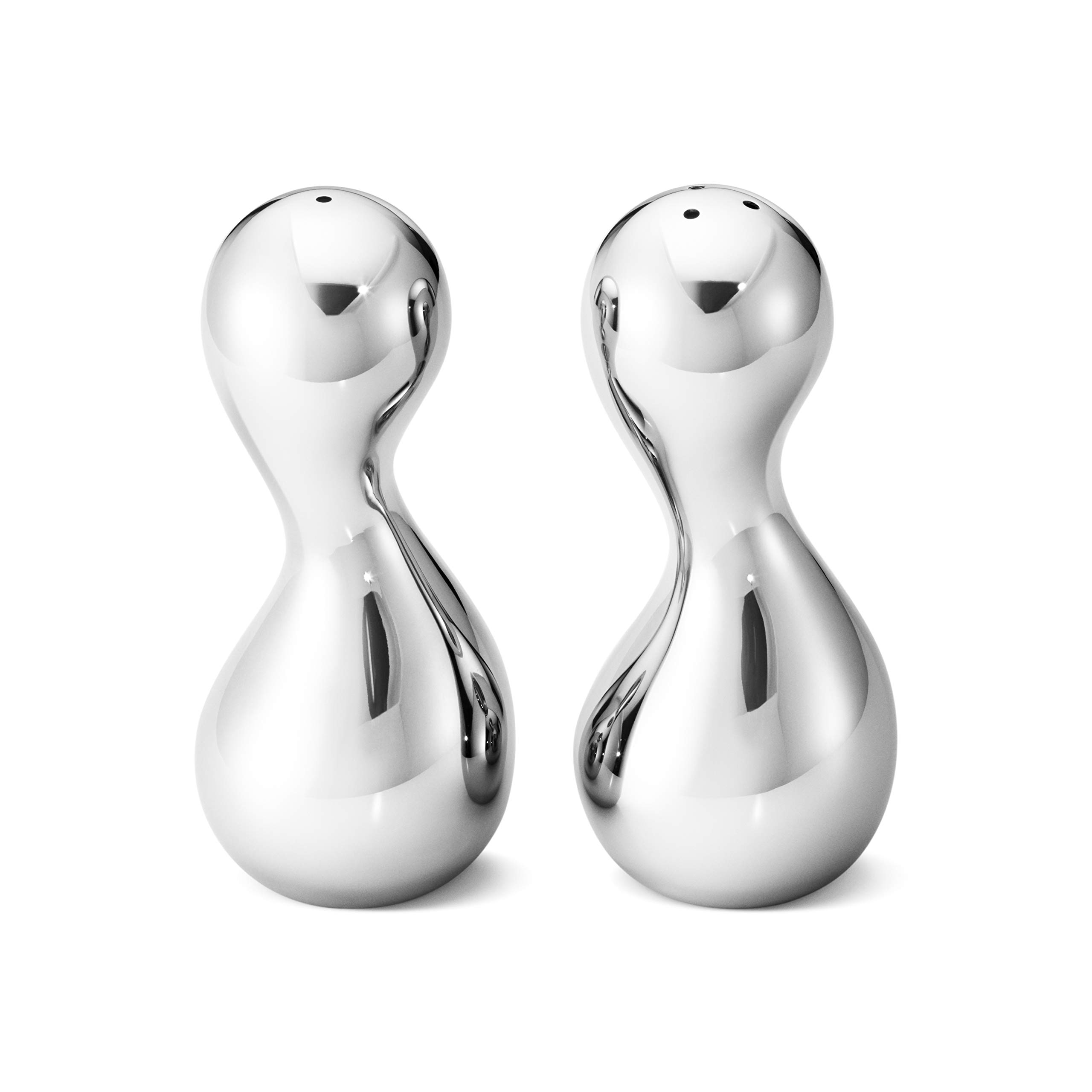 Georg Jensen Cobra Salt and Pepper Shakers for Women - Premium Stainless Steel Spice Dispenser - Elegant Tableware for Dining, Kitchen, and Gift Giving