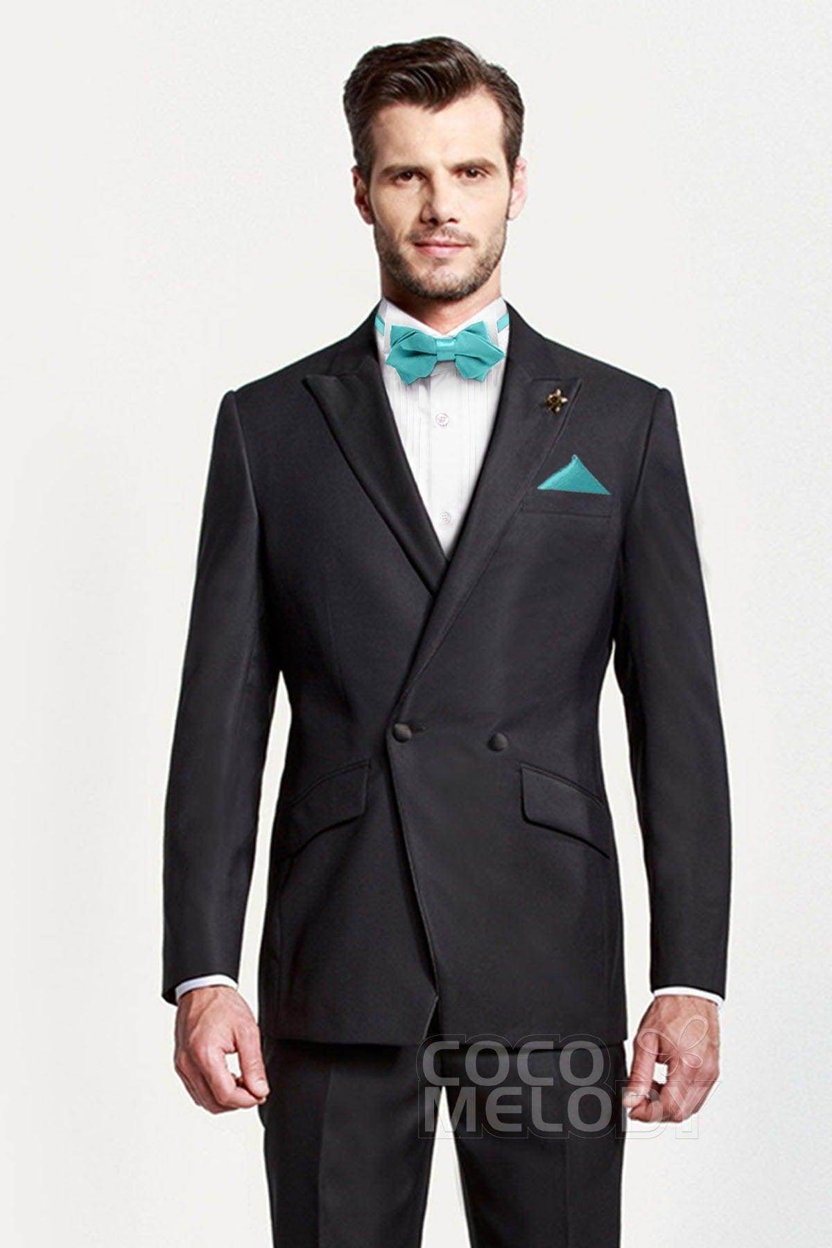 Premium Men's 2-Piece Elastic Silk-Like Satin Bow Tie Set with Pocket Square - Formal Wedding, Prom, Business Attire Accessories