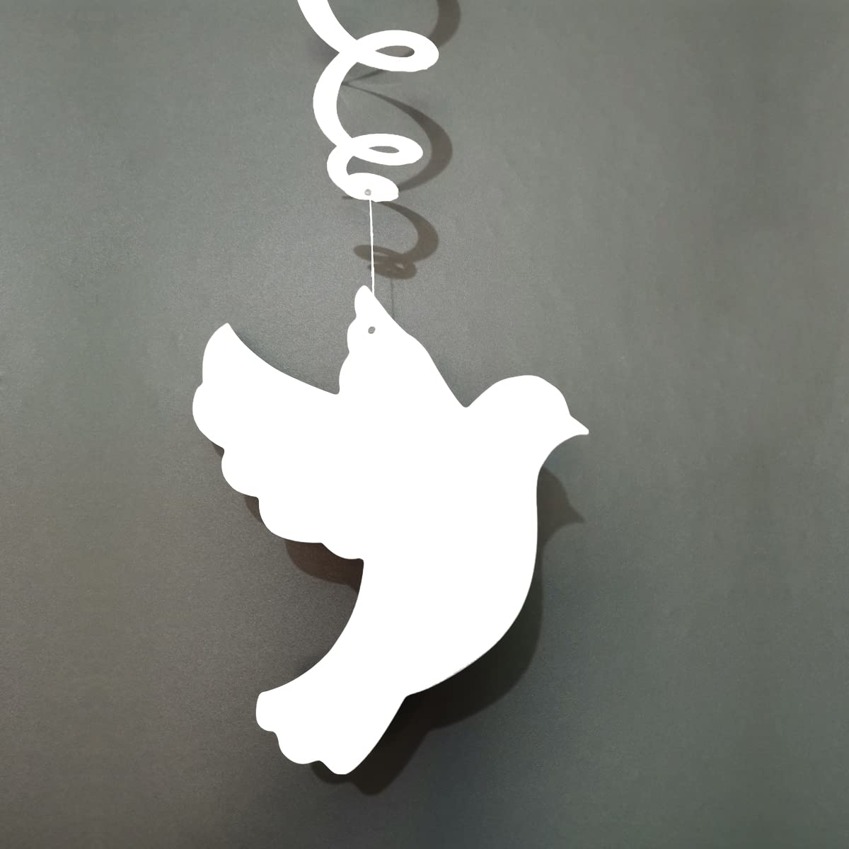 24 Pack White Pigeon Swirl Decorations - Elegant Hanging Swirls for Birthday Parties, Baby Showers & Baptism Celebrations - Perfect for Boys & Girls Gender-Neutral Events