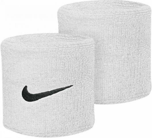 Nike Swoosh White Wristband for Men & Women - Sweat Absorbent Sports Wristbands for Running, Basketball, Tennis & Workout - Adjustable & Comfortable Fitness Accessories
