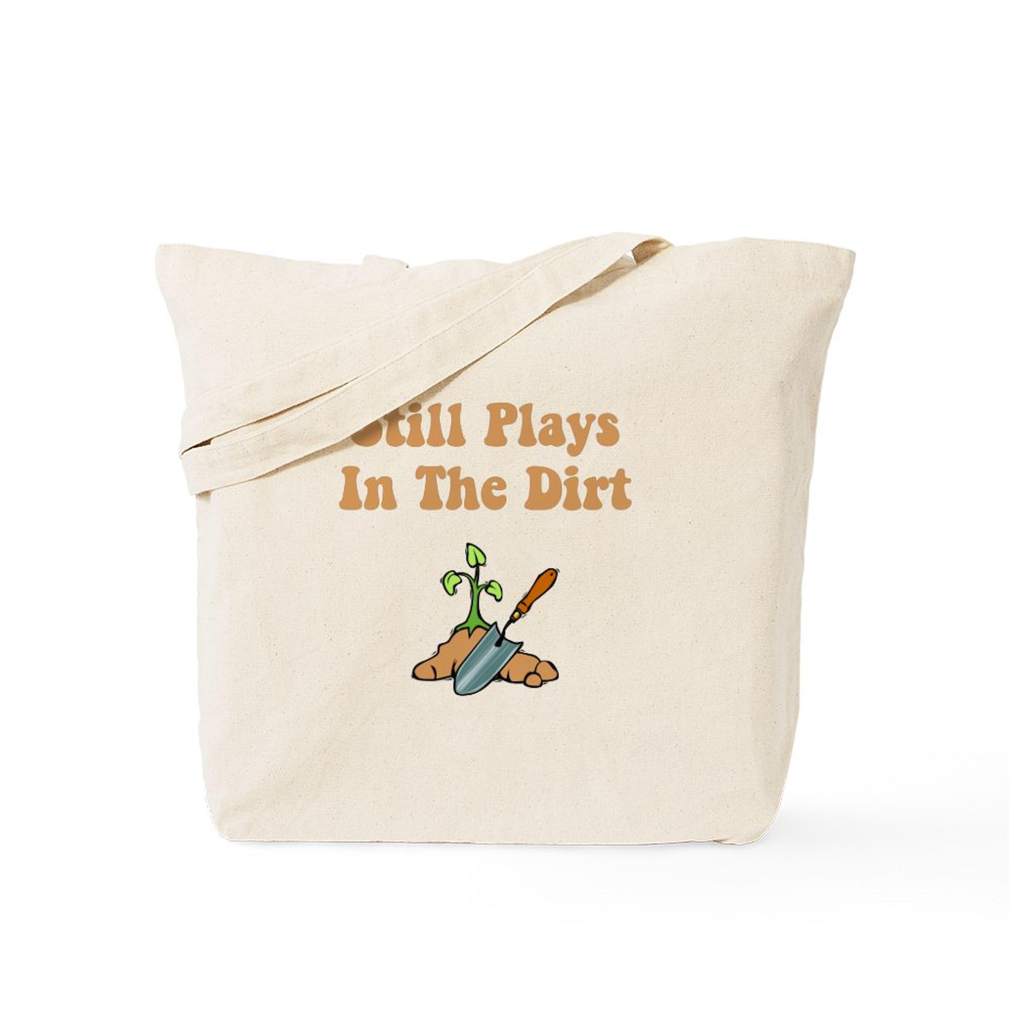 Eco-Friendly Natural Canvas Tote Bag - Still Plays In The Dirt Design | Reusable Grocery Shopping Bag & Beach Tote | Perfect for Farmers Markets, Groceries & Outdoor Adventures