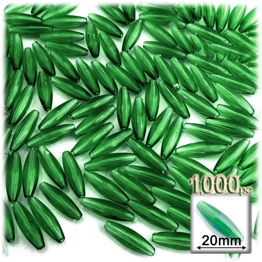 1,000pc 20mm Transparent Smooth Plastic Spaghetti Beads in Sun Yellow for Jewelry Making, DIY Crafts, and Kids Art Projects