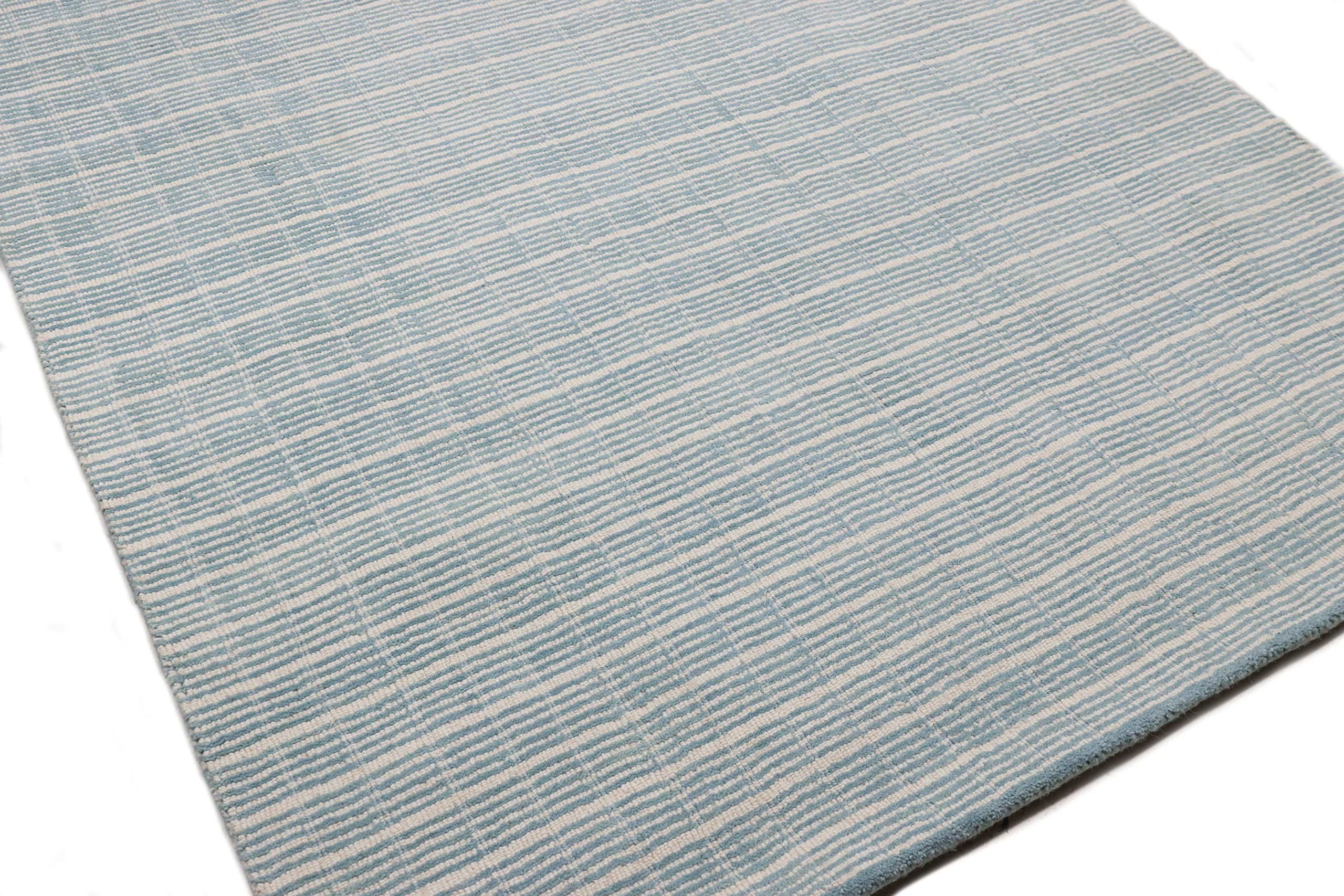 Bashian Collection Luxury Hand Loomed Wool Area Rug - 3.6' x 5.6' Sky/Ivory - Perfect for Entryway, Living Room, Bedroom & Home Décor - Soft & Durable Runner Rug for High Traffic Areas